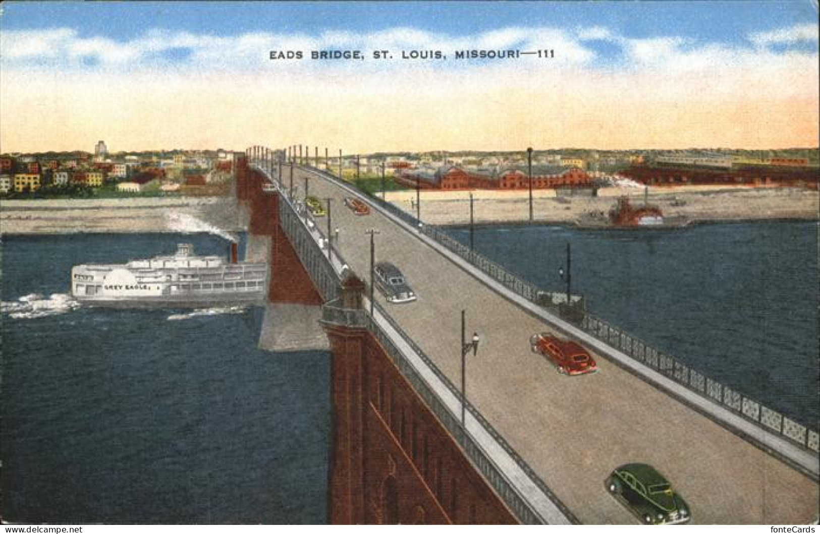 11325904 St Louis Missouri Eads Bridge Autos Schiff  - Other & Unclassified