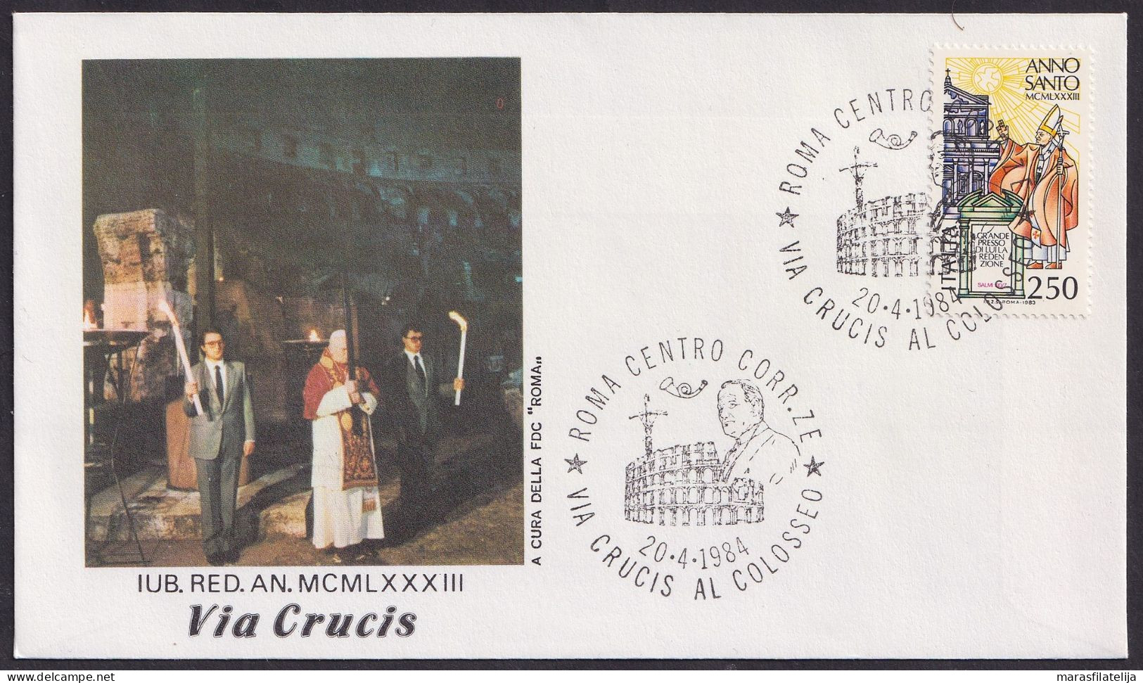 Vatican Italy 1984, The Way Of The Cross, Roma Centro, Special Cover - Otros & Sin Clasificación