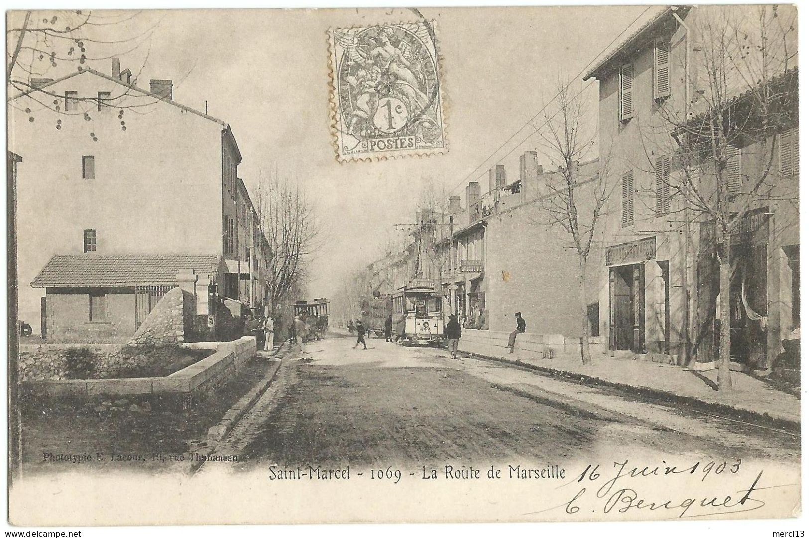 Précurseur De SAINT-MARCEL (13) – La Route De Marseille. Editeur Lacour, N° 1069. - Saint Marcel, La Barasse, Saintt Menet