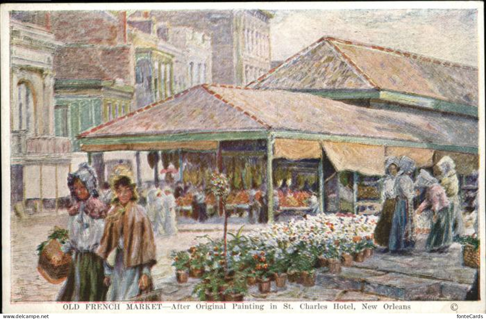 11325863 New_Orleans_Louisiana Old French Market After Original Painting - Andere & Zonder Classificatie