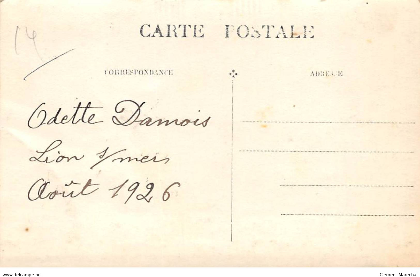 LION SUR MER - Odette Damois - 1926 - Carte Photo - Très Bon état - Other & Unclassified
