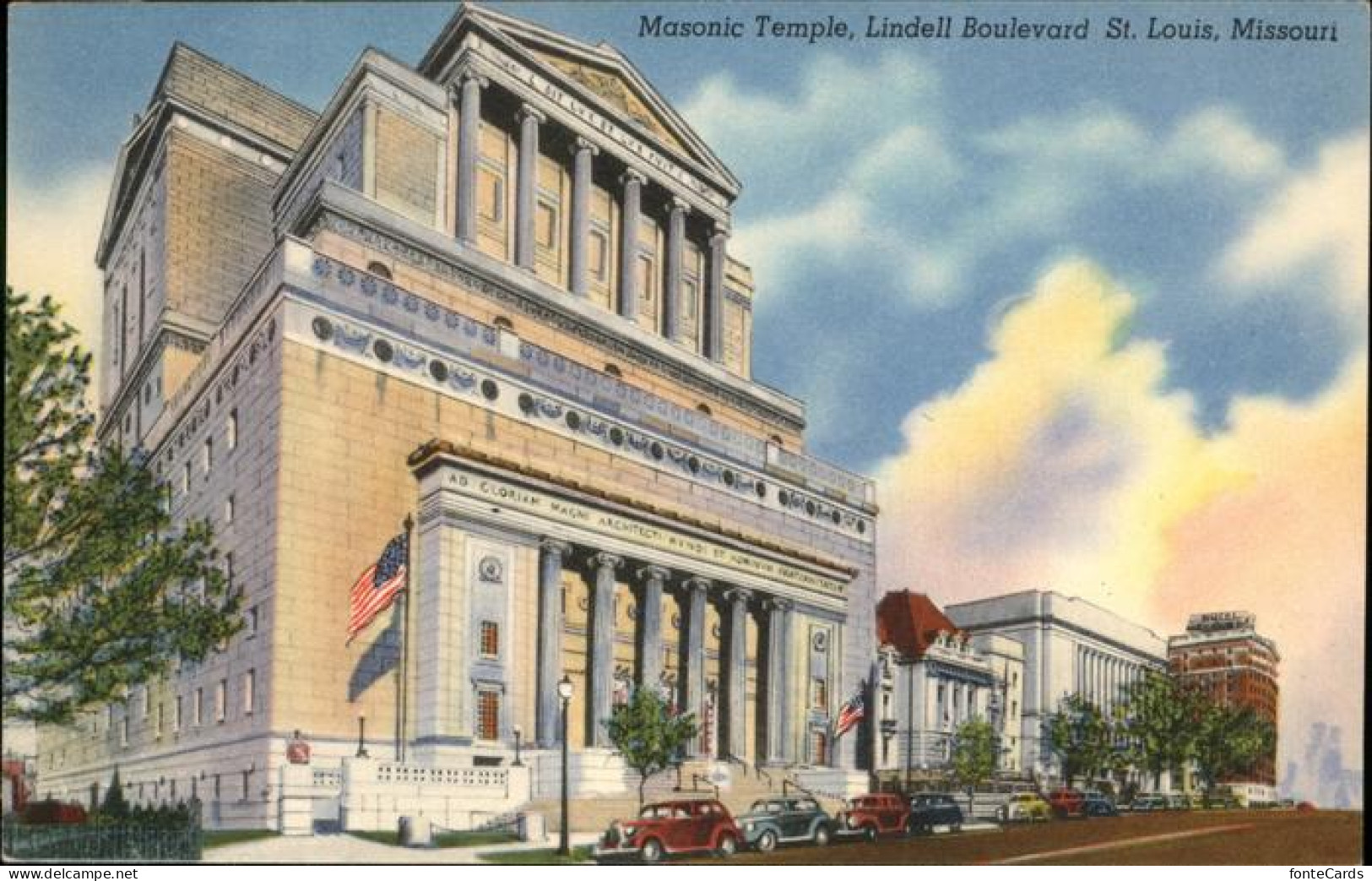 11325853 St Louis Missouri Masonic Temple Lindell Boulevard Autos  - Sonstige & Ohne Zuordnung