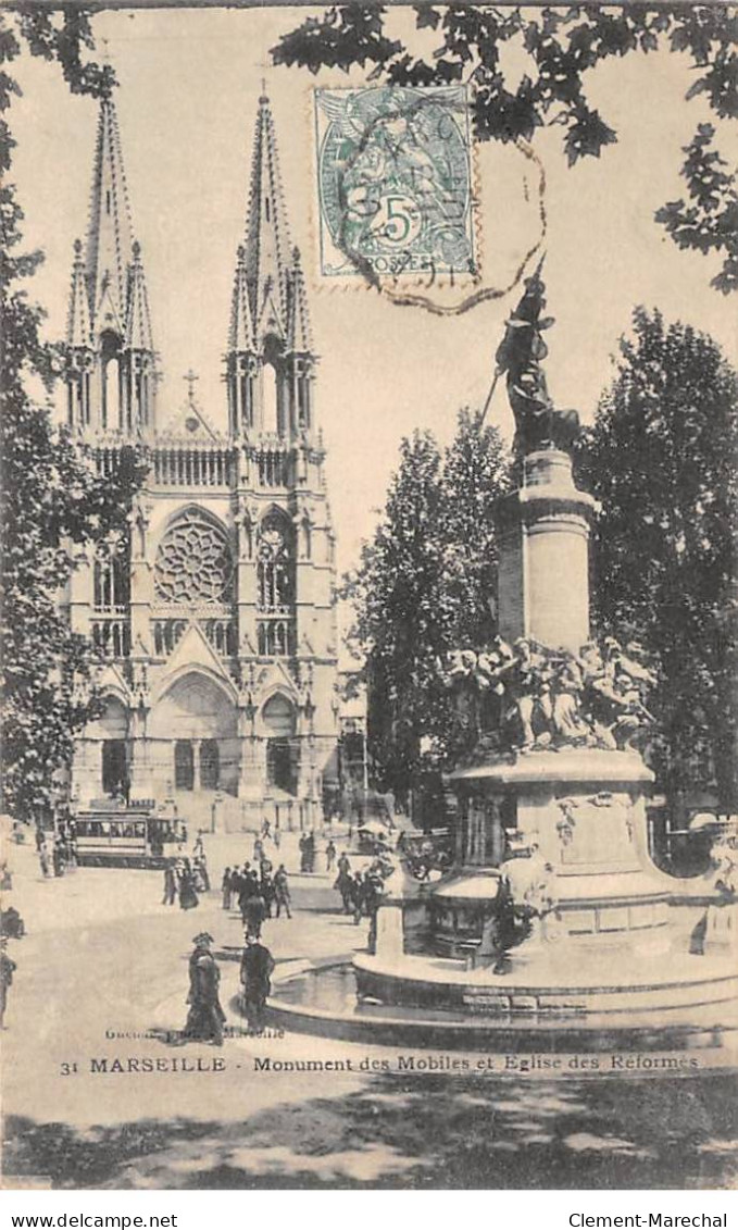 MARSEILLE - Monument Des Mobiles Et Eglise Des Réformés - Très Bon état - Otros Monumentos