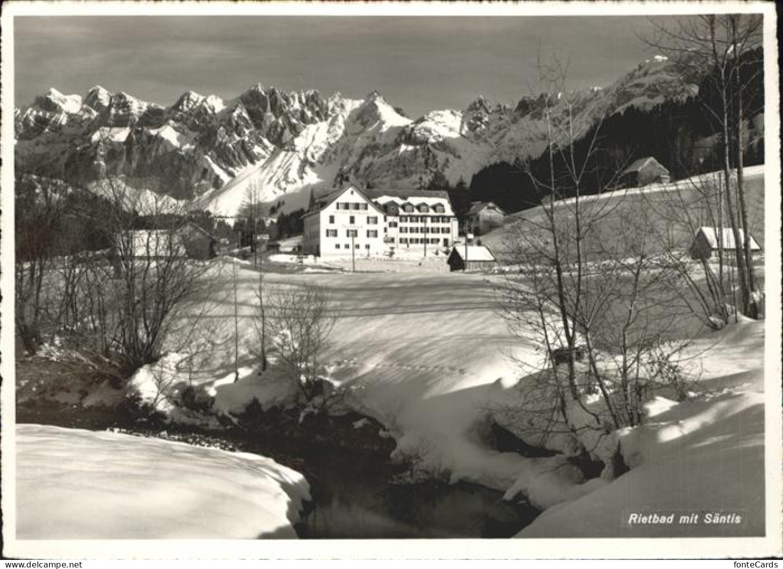 11325101 Rietbad Partie Am Bach Blick Zum Saentis Nesslau - Sonstige & Ohne Zuordnung