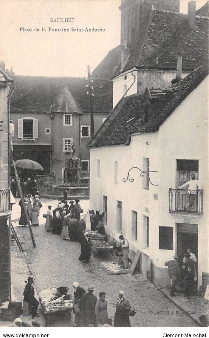 SAULIEU - Place De La Fontaine Saint Andoche - Très Bon état - Saulieu