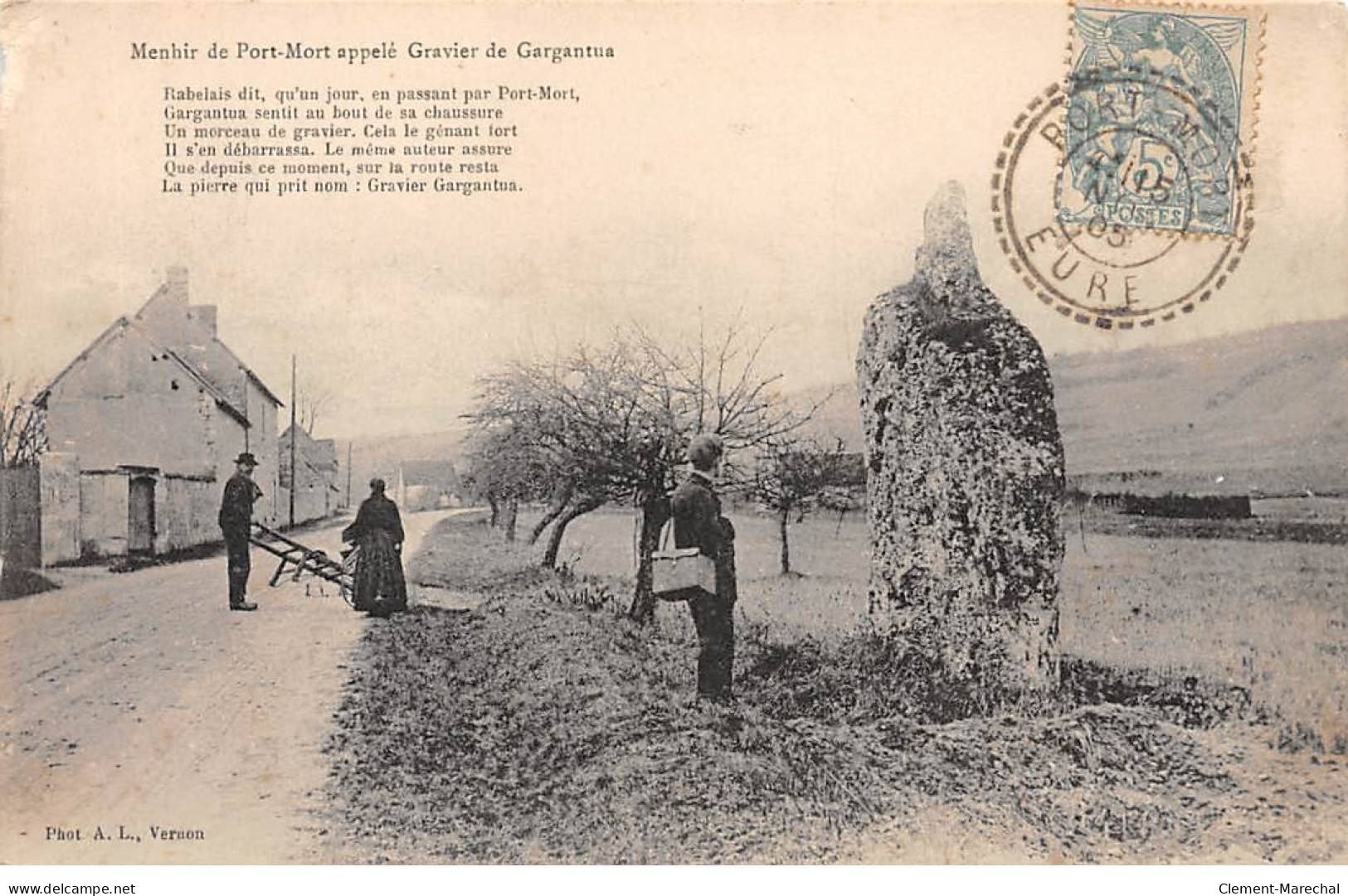 Menhir De PORT MORT Appelé Gravier De Gargantua - Très Bon état - Other & Unclassified