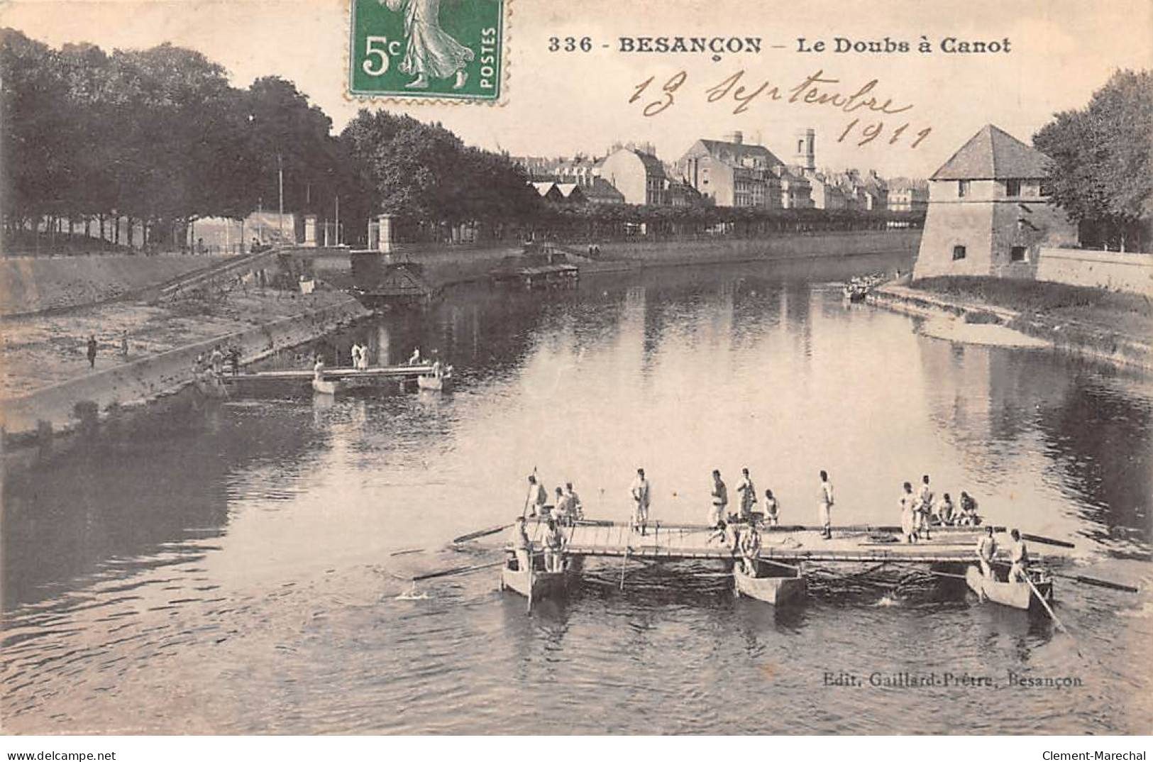 BESANCON - Le Doubs à Canot - Très Bon état - Besancon