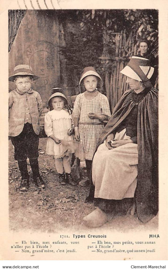 TYPES CREUSOIS - 1711 - Enfants Et Grand Mère - Très Bon état - Andere & Zonder Classificatie