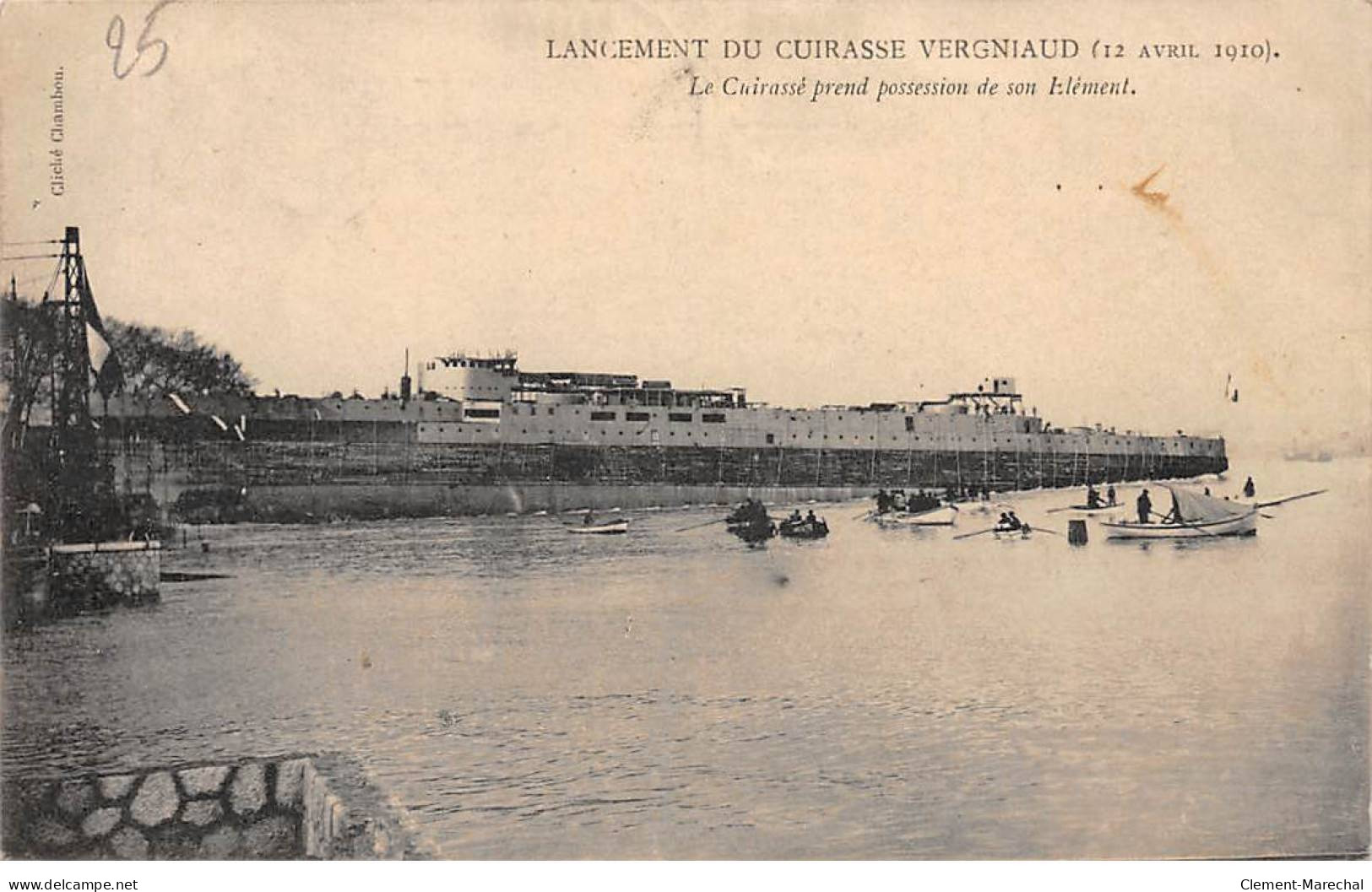 BORDEAUX - Le Lancement Du Cuirassé " Vergniaud " - 12 Avril 1910 - état - Bordeaux