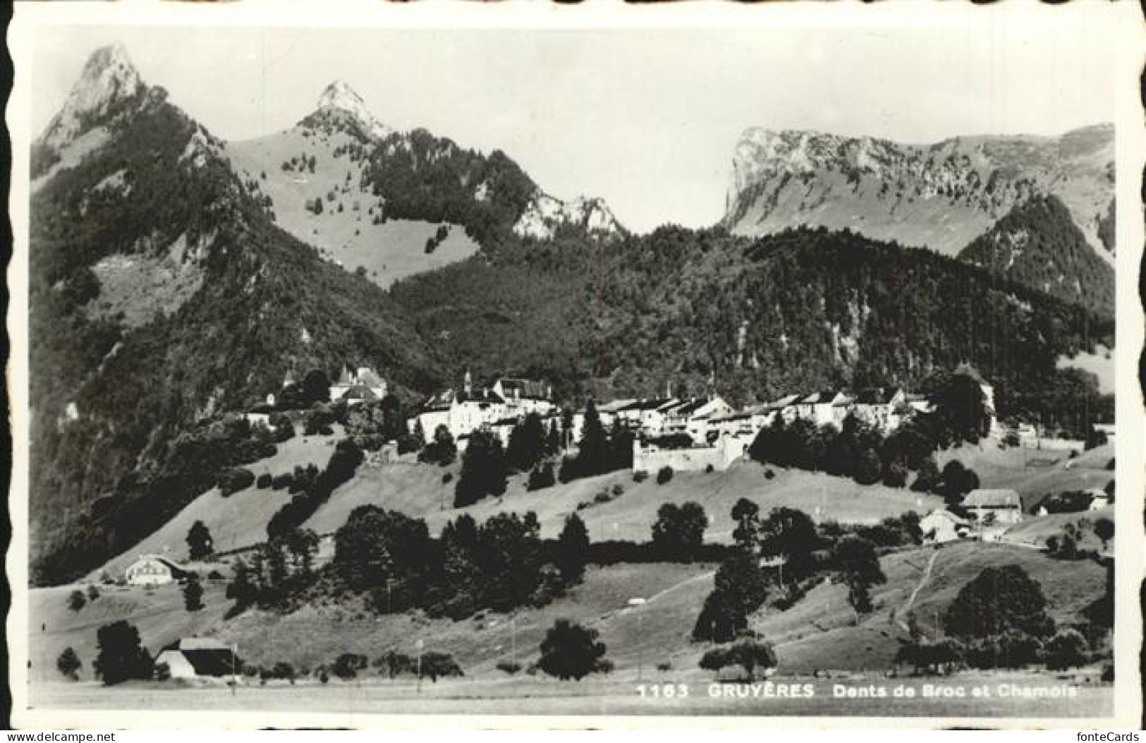 11324602 Gruyeres FR Panorama Avec Dents De Broc Et Chamois Gruyeres - Sonstige & Ohne Zuordnung