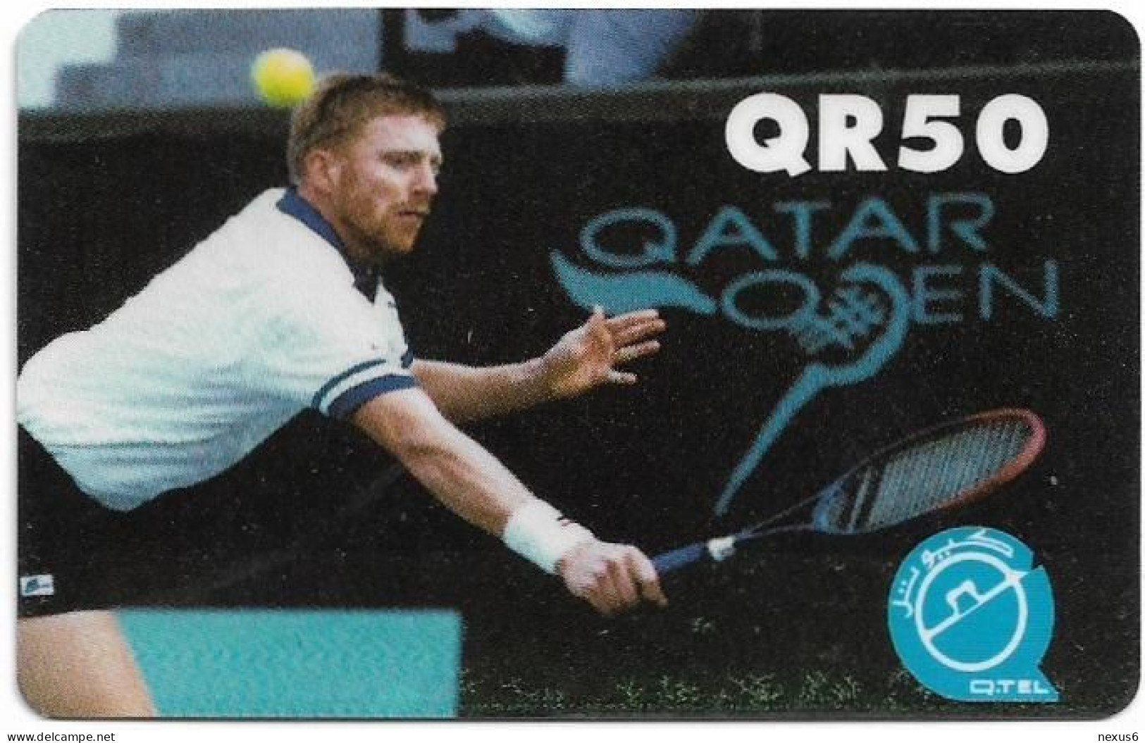 Qatar - Q-Tel - Autelca - Qatar Tennis Open '93, Boris Beckert, 1993, 50QR, Used - Qatar