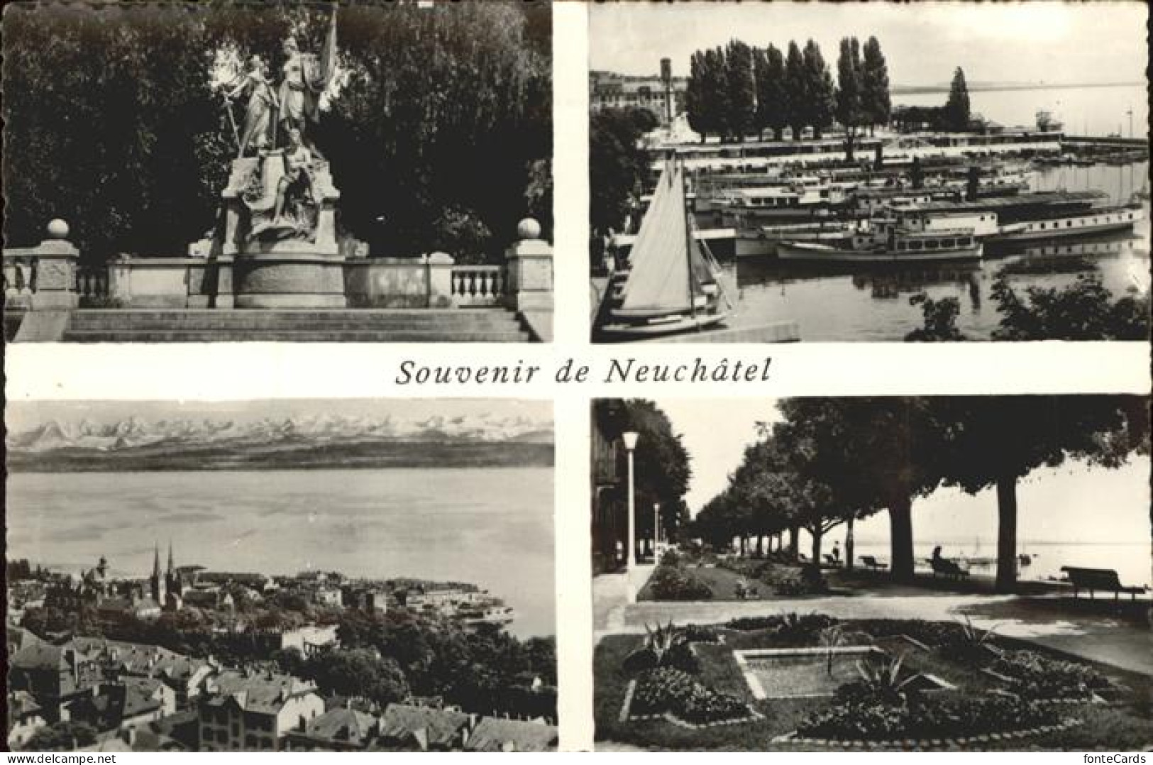 11324490 Neuchatel NE Denkmal Hafen See Uferpromenade Neuenburger See Neuchatel - Sonstige & Ohne Zuordnung