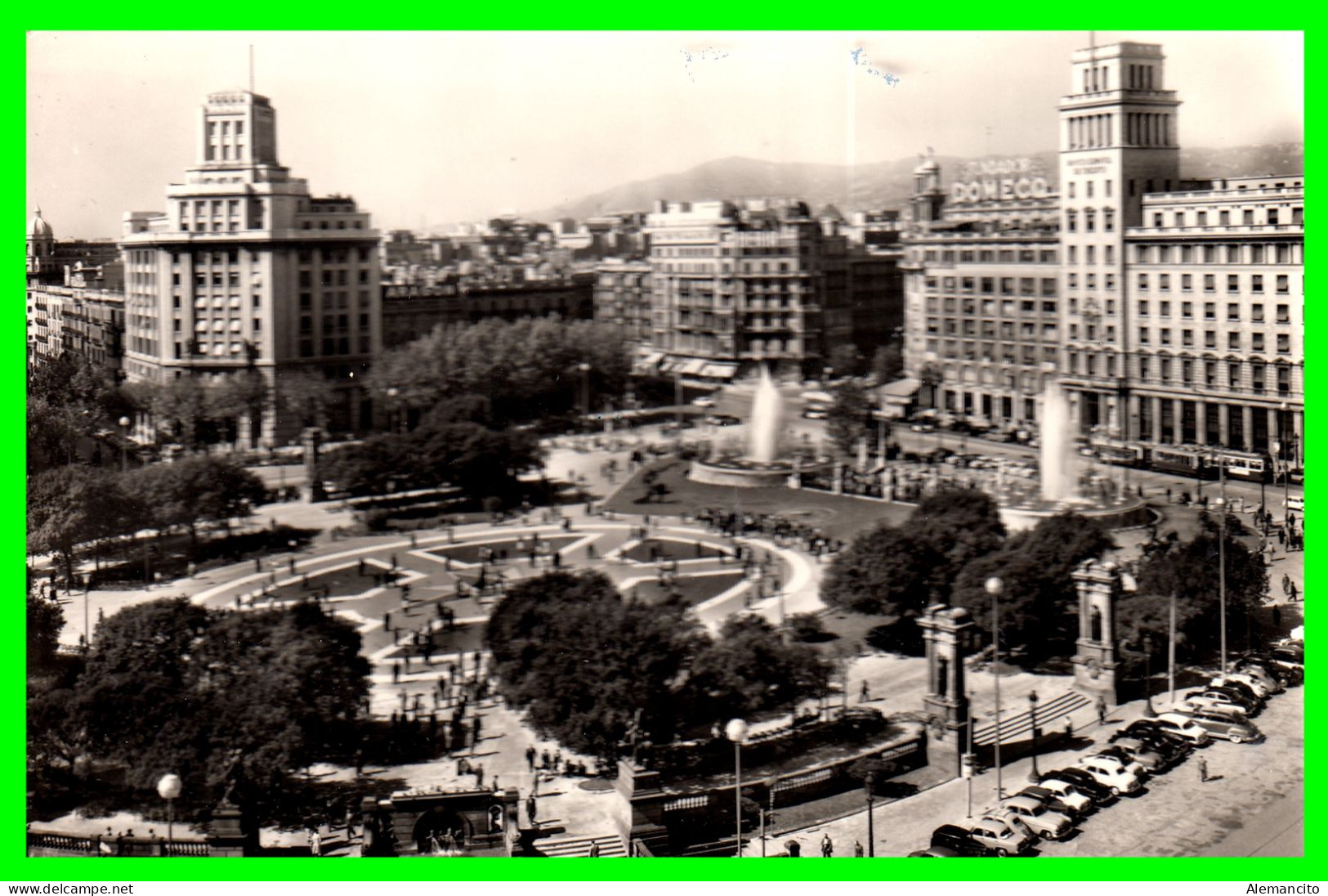 ESPAÑA  ( BARCELONA ) VISTA GENERAL DE LA PLAZA DE CATALUÑA  POSTAL MUY ANTIGUA - Barcelona