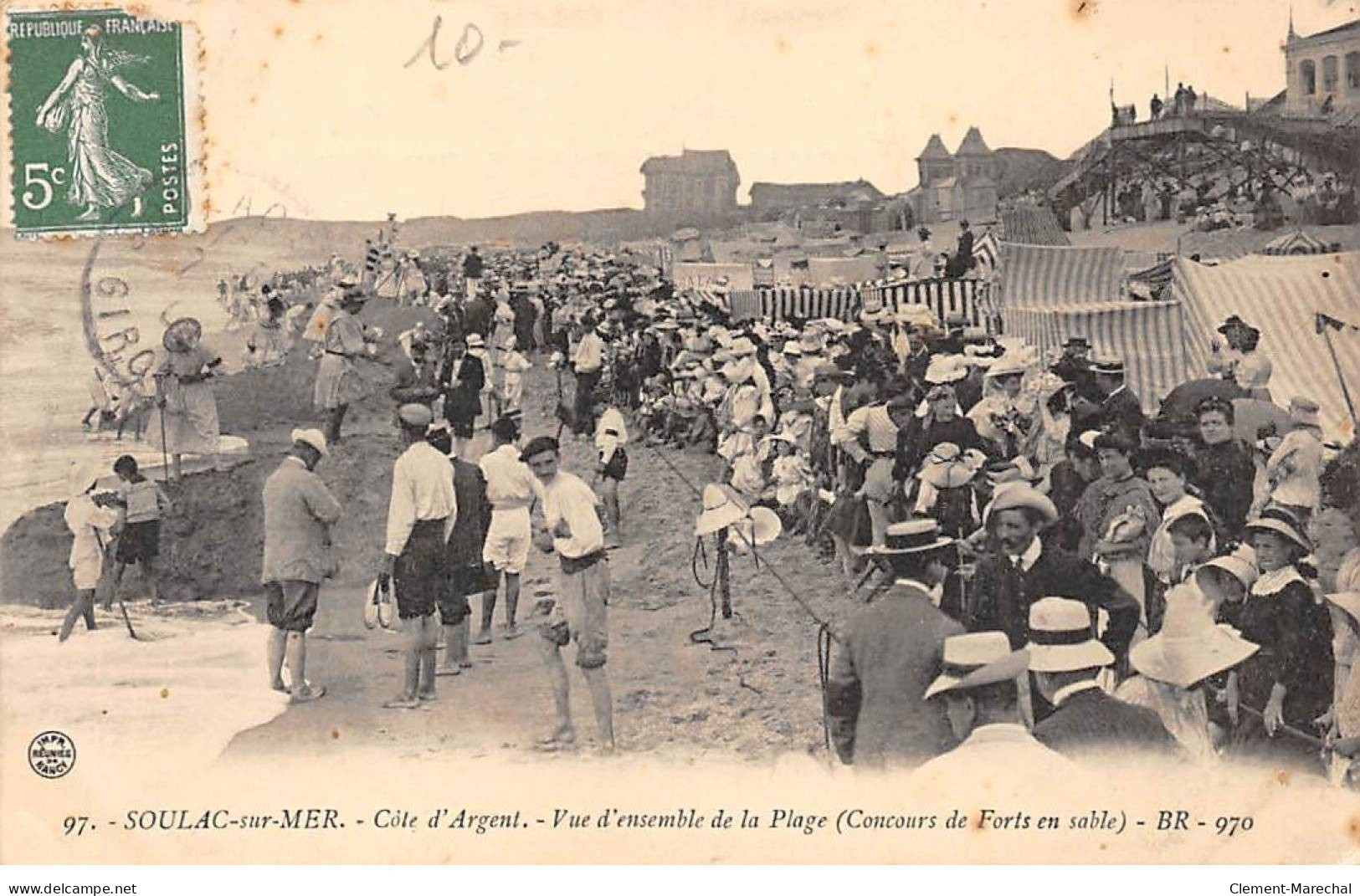 SOULAC SUR MER - Vue D'ensemble De La Plage - Concours De Forts En Sable - Très Bon état - Soulac-sur-Mer