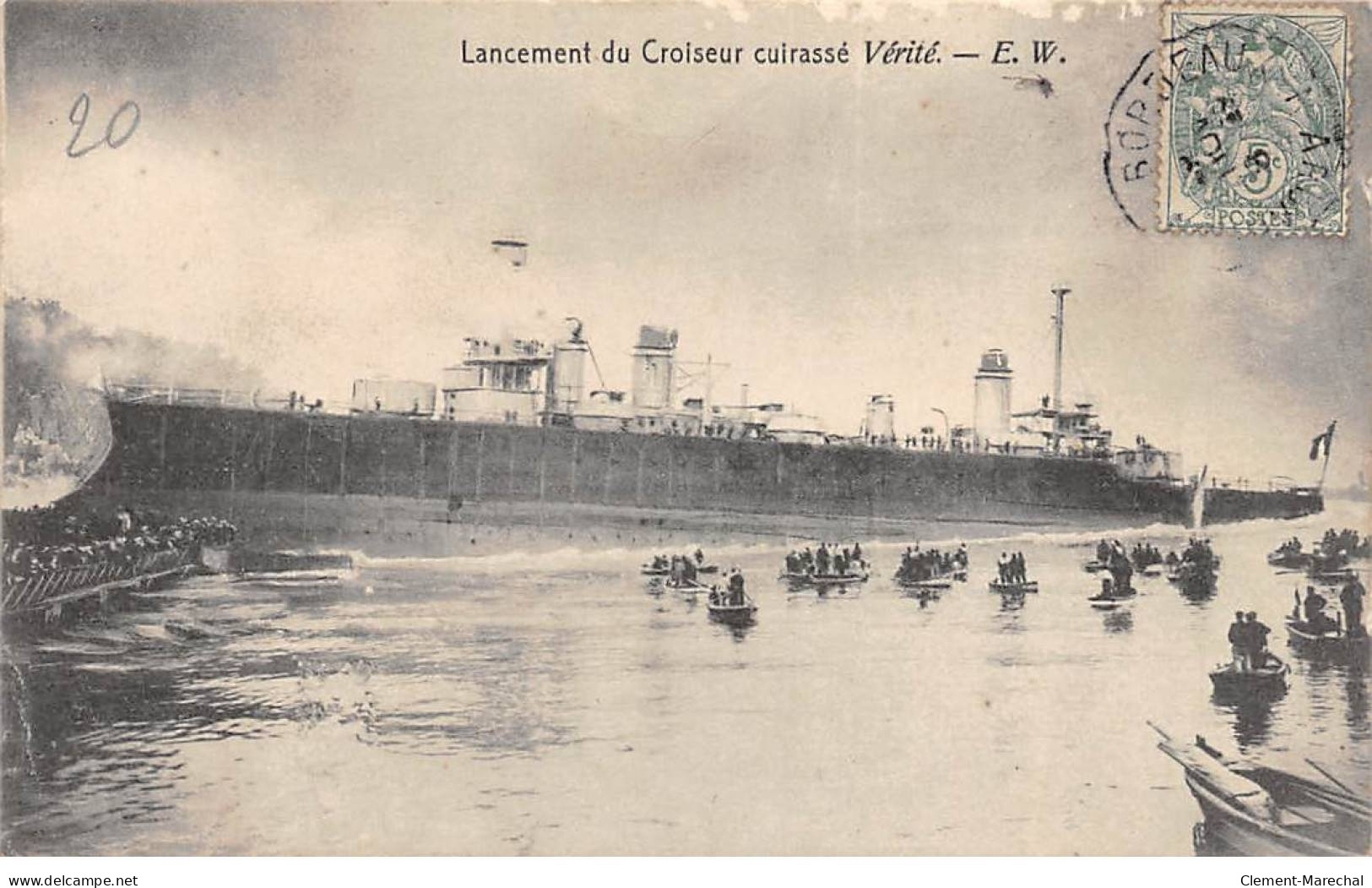 BORDEAUX - Lancement Du Croiseur Cuirassé " Vérité " - Très Bon état - Bordeaux