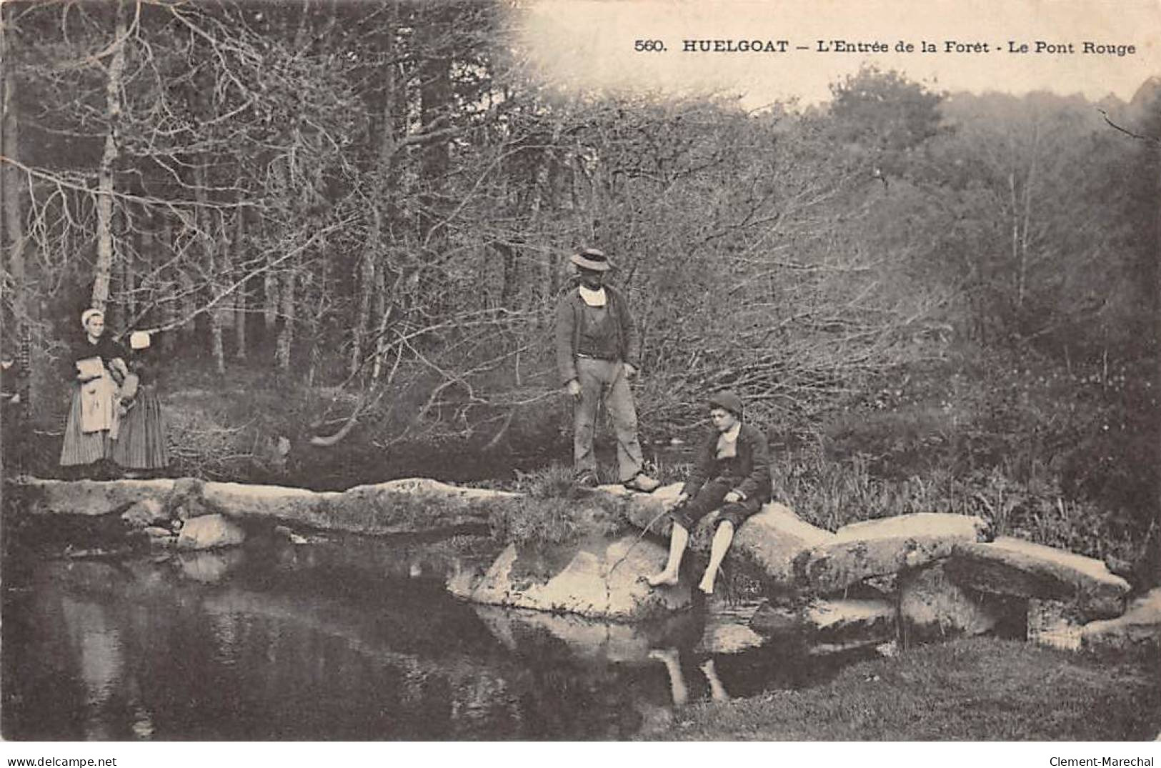 HUELGOAT - L'Entrée De La Forêt - Le Pont Rouge - Très Bon état - Huelgoat