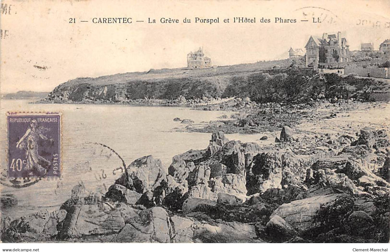 CARANTEC - La Grève Du Porspol Et L'Hôtel Des Phares - état - Carantec
