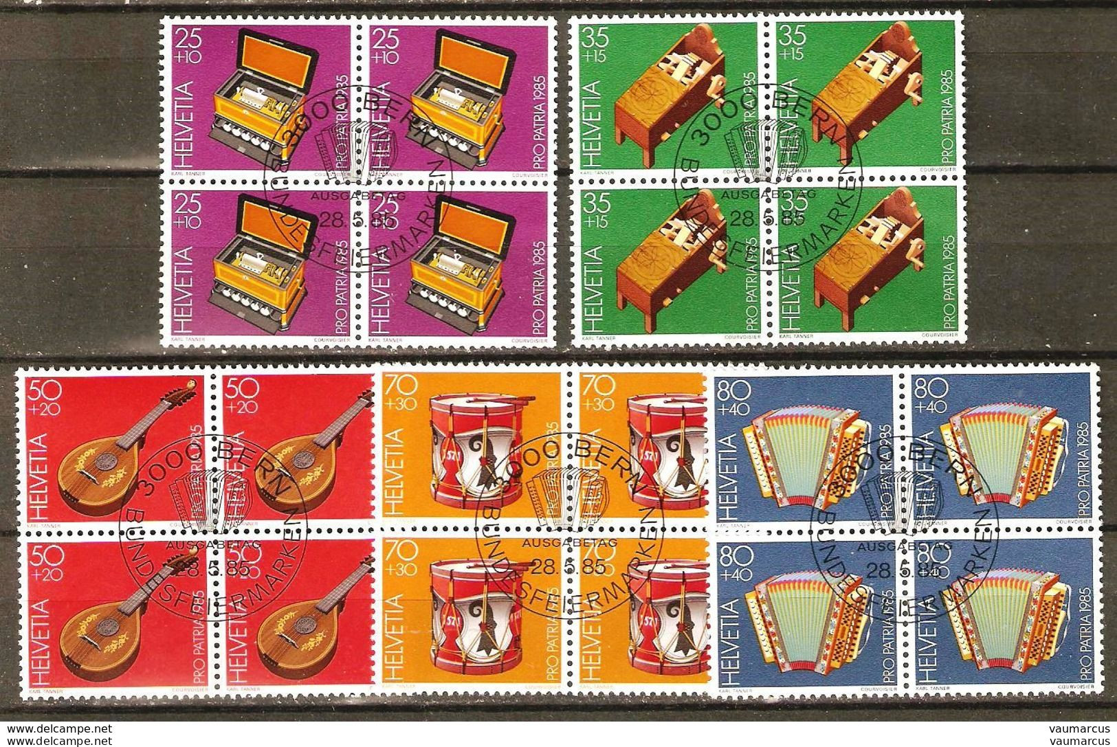 1985 PRO PATRIA Blocs De 4 Obl. 1er Jour SBK 15,- - Used Stamps