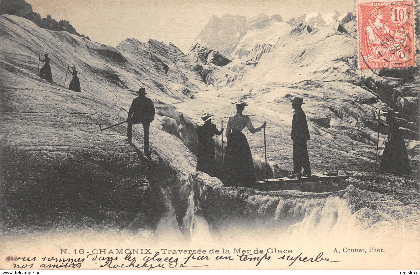 74-CHAMONIX-TRAVERSEE DE LA MER DE GLACE-N°584-F/0203 - Chamonix-Mont-Blanc