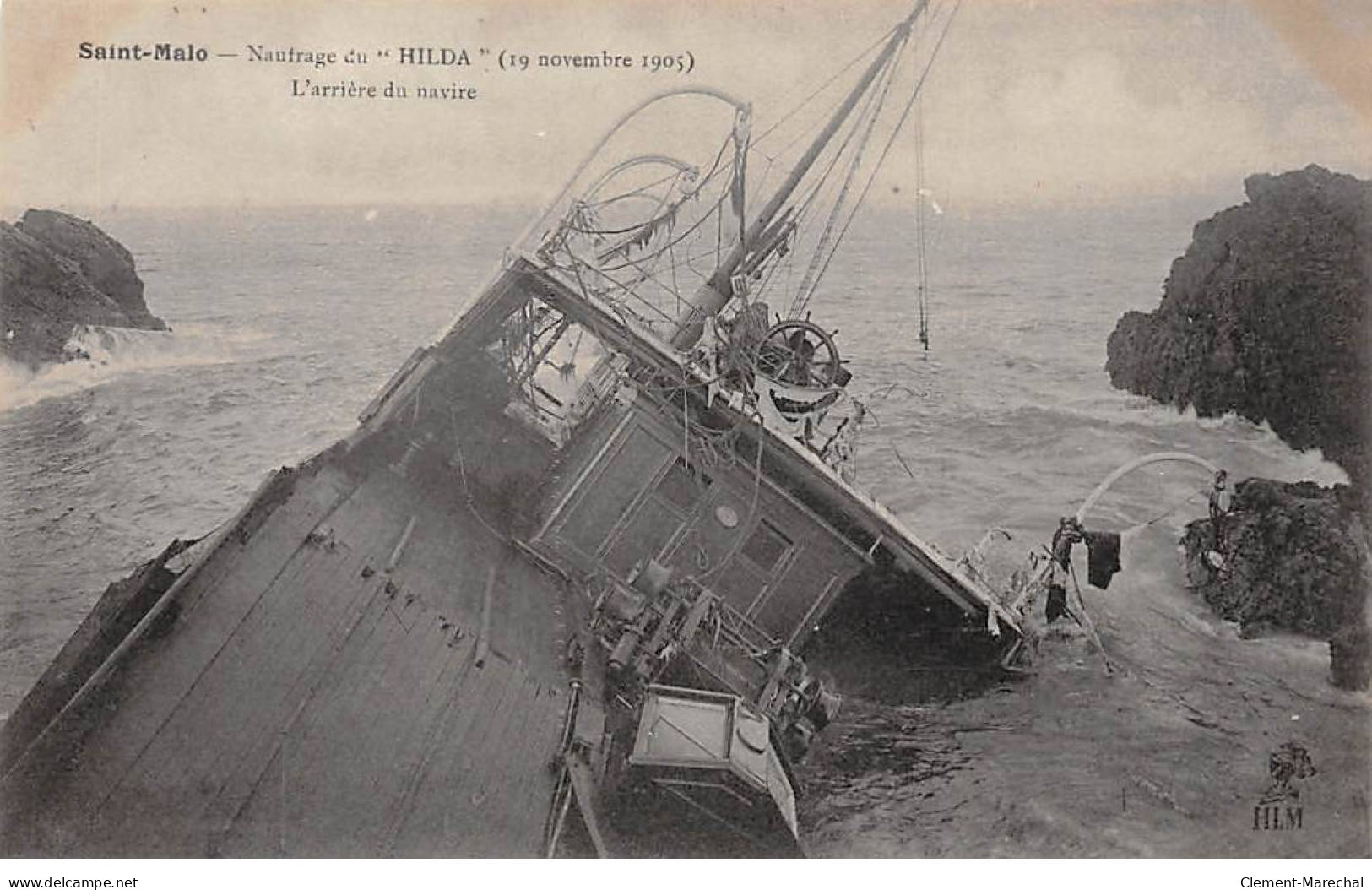 SAINT MALO - Naufrage Du " Hilda " - 19 Novembre 1905 - L'arrière Du Navire - Très Bon état - Saint Malo