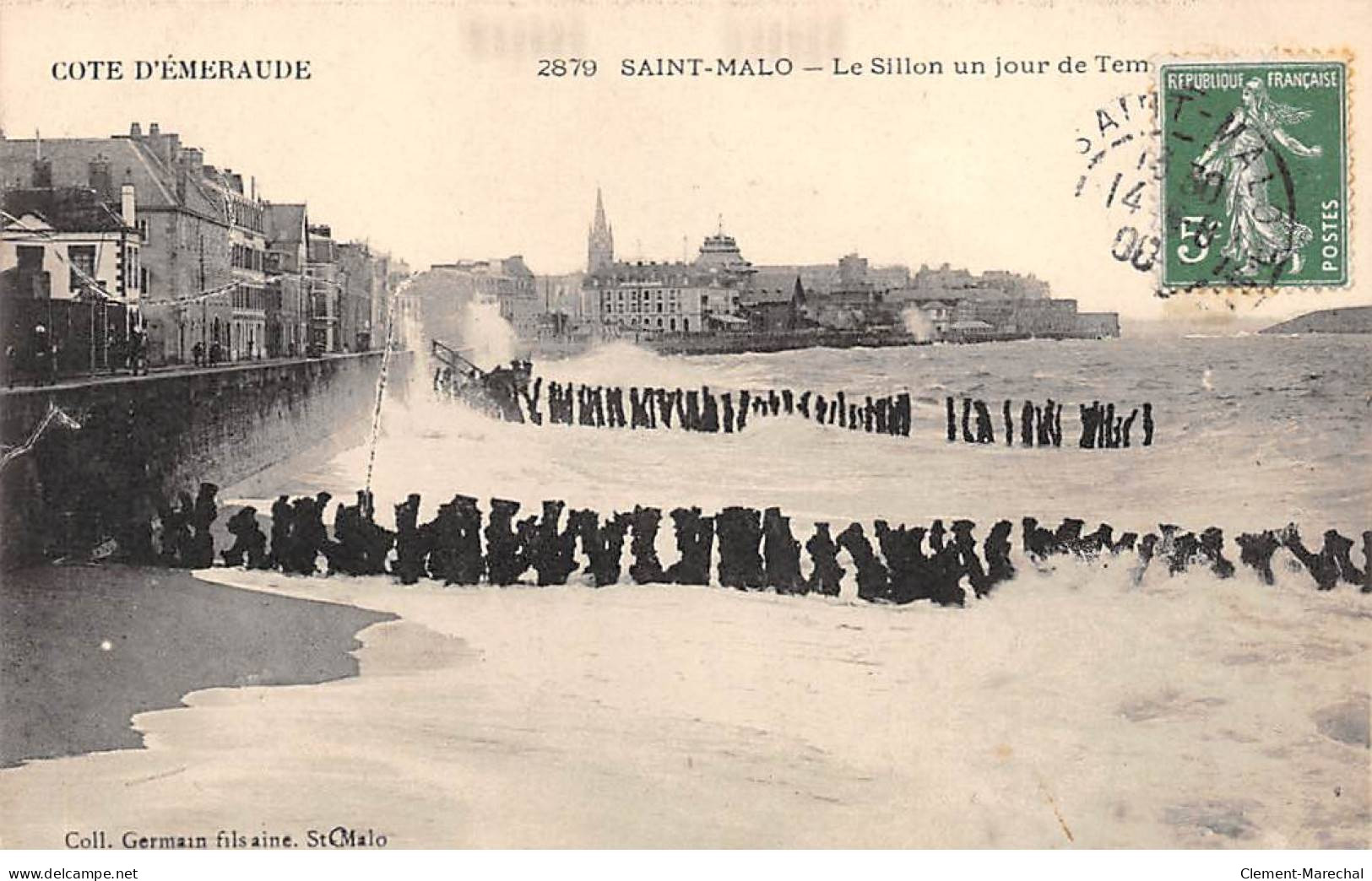 SAINT MALO - Le Sillon Un Jour De Tempête - Très Bon état - Saint Malo