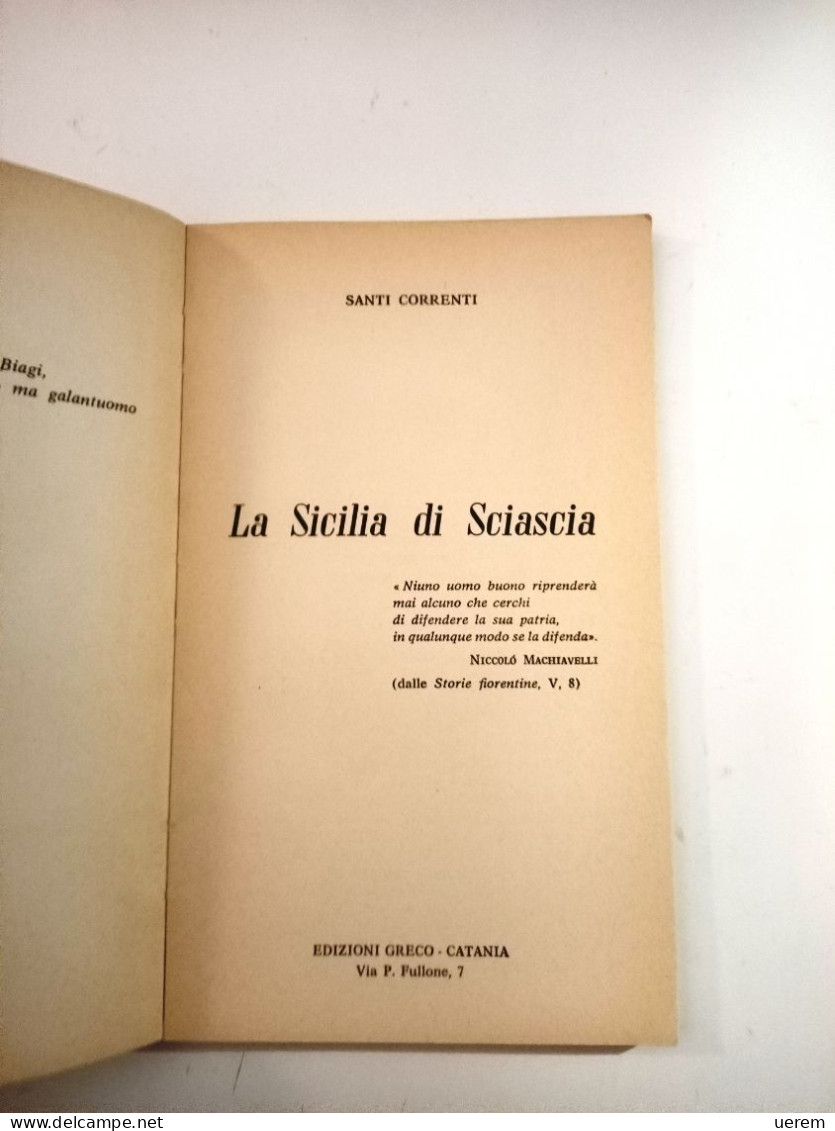 1977 Sicilia Sciascia CORRENTI - Oude Boeken