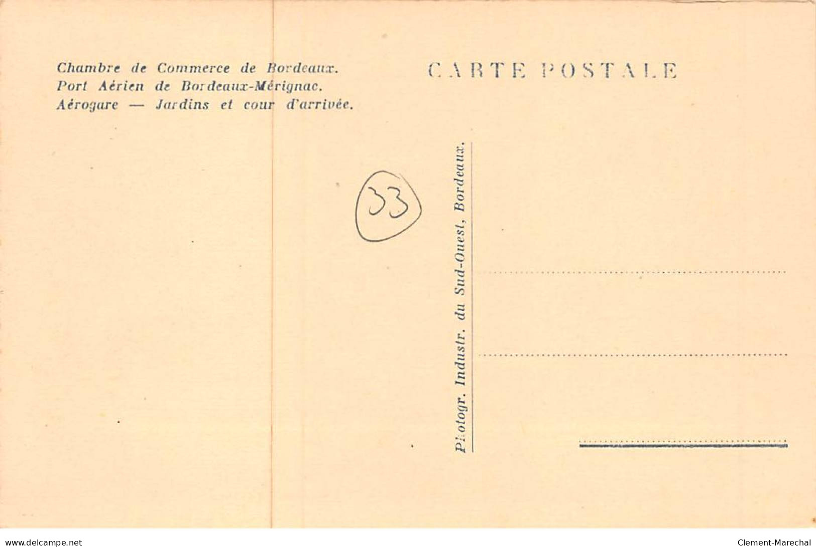 Port Aérien De BORDEAUX MERIGNAC - Aérogare - Jardins Et Cour D'arrivée - Très Bon état - Merignac