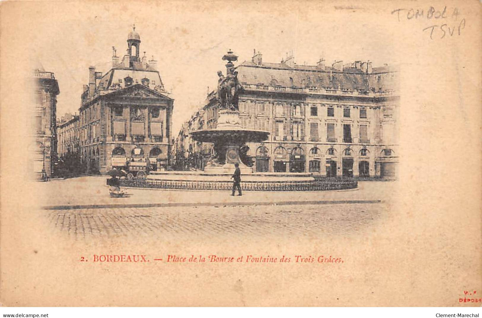 BORDEAUX - Place De La Bourse Et Fontaine Des Trois Grâces - Très Bon état - Bordeaux