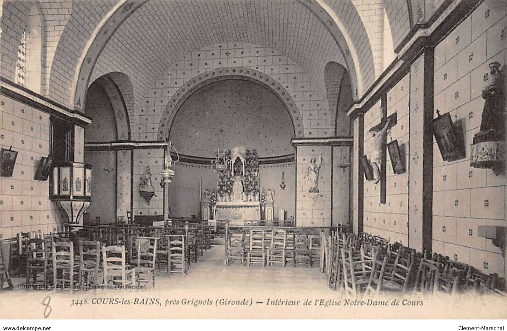 COURS LES BAINS - Intérieur De L'Eglise Notre Dame De Cours - Très Bon état - Other & Unclassified