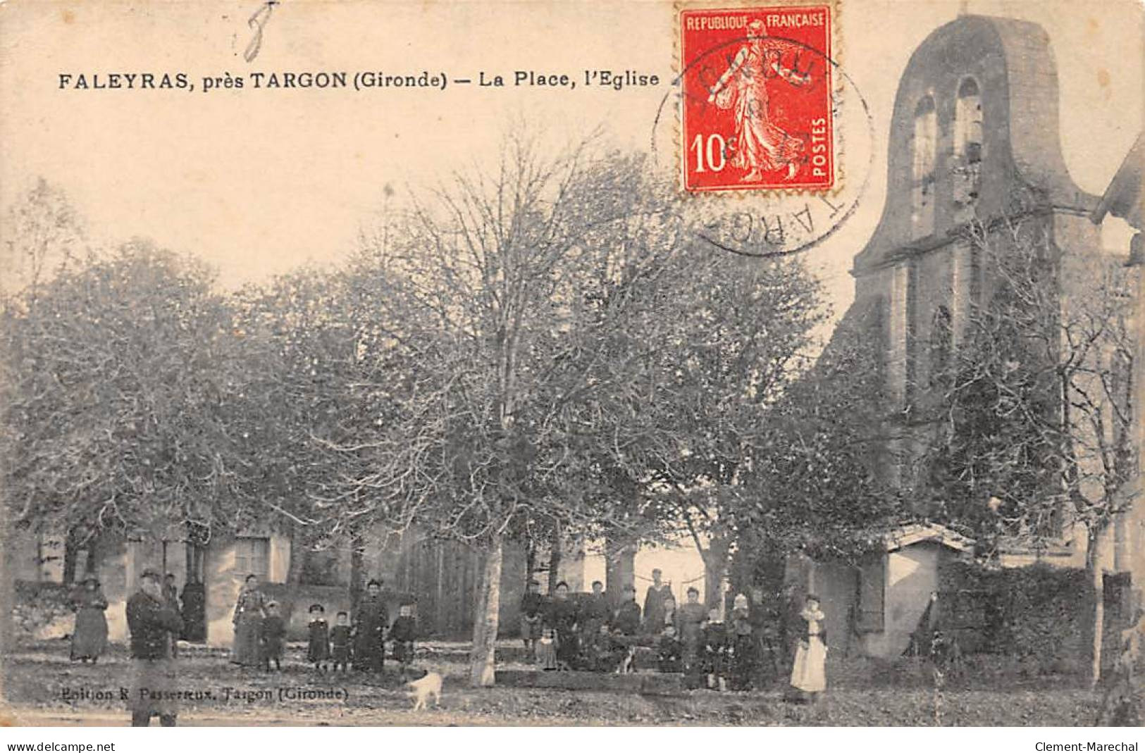 FALEYRAS Près TARGON - La Place - L'Eglise - Très Bon état - Andere & Zonder Classificatie