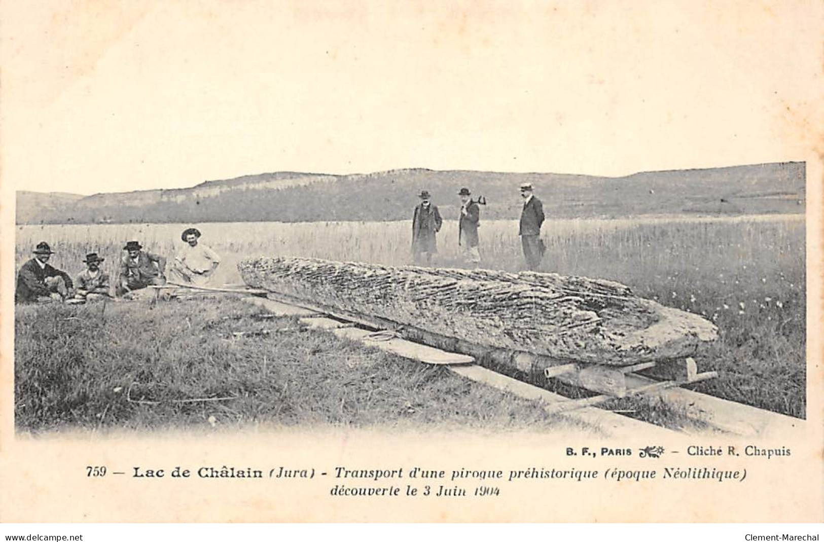 Lac De Châlain - Transport D'une Pirogue Préhistorique - Très Bon état - Autres & Non Classés