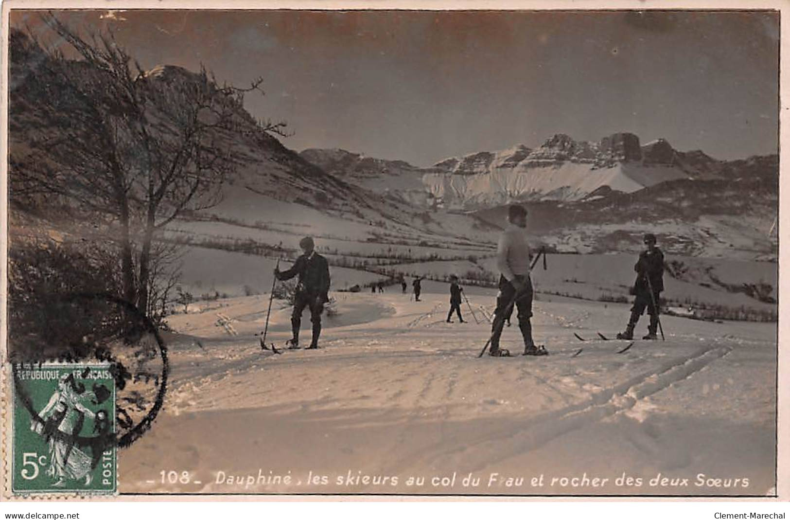 Les Skieurs Au Col Du Frau Et Rocher Des Deux Soeurs - Très Bon état - Other & Unclassified