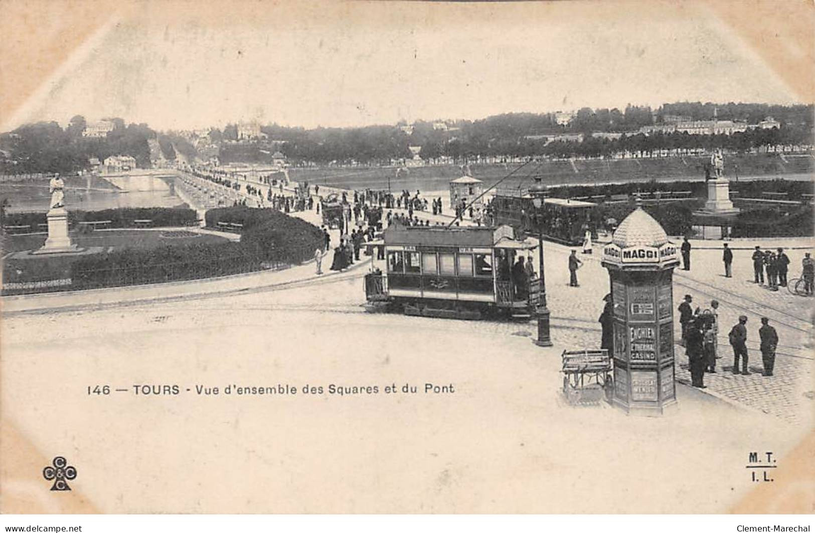 TOURS - Vue D'ensemble Des Squares Et Du Pont - Très Bon état - Tours