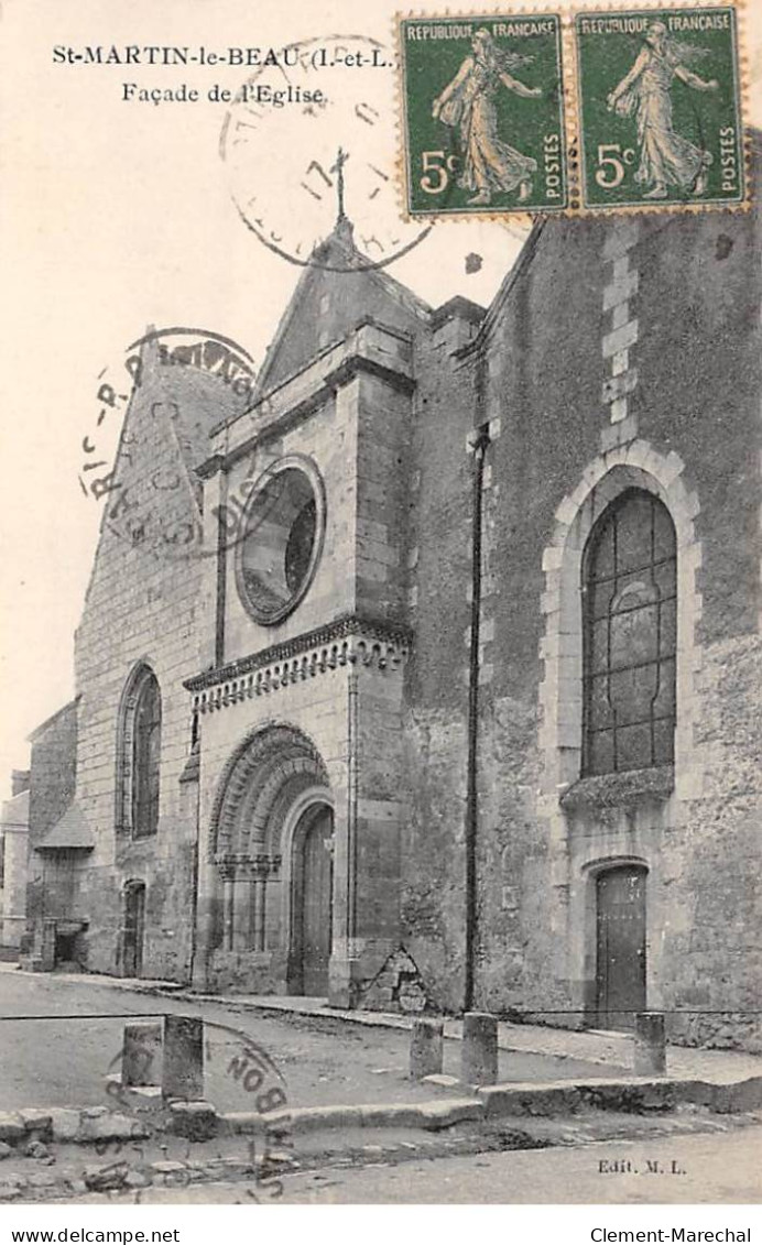 SAINT MARTIN LE BEAU - Façade De L'Eglise - Très Bon état - Autres & Non Classés