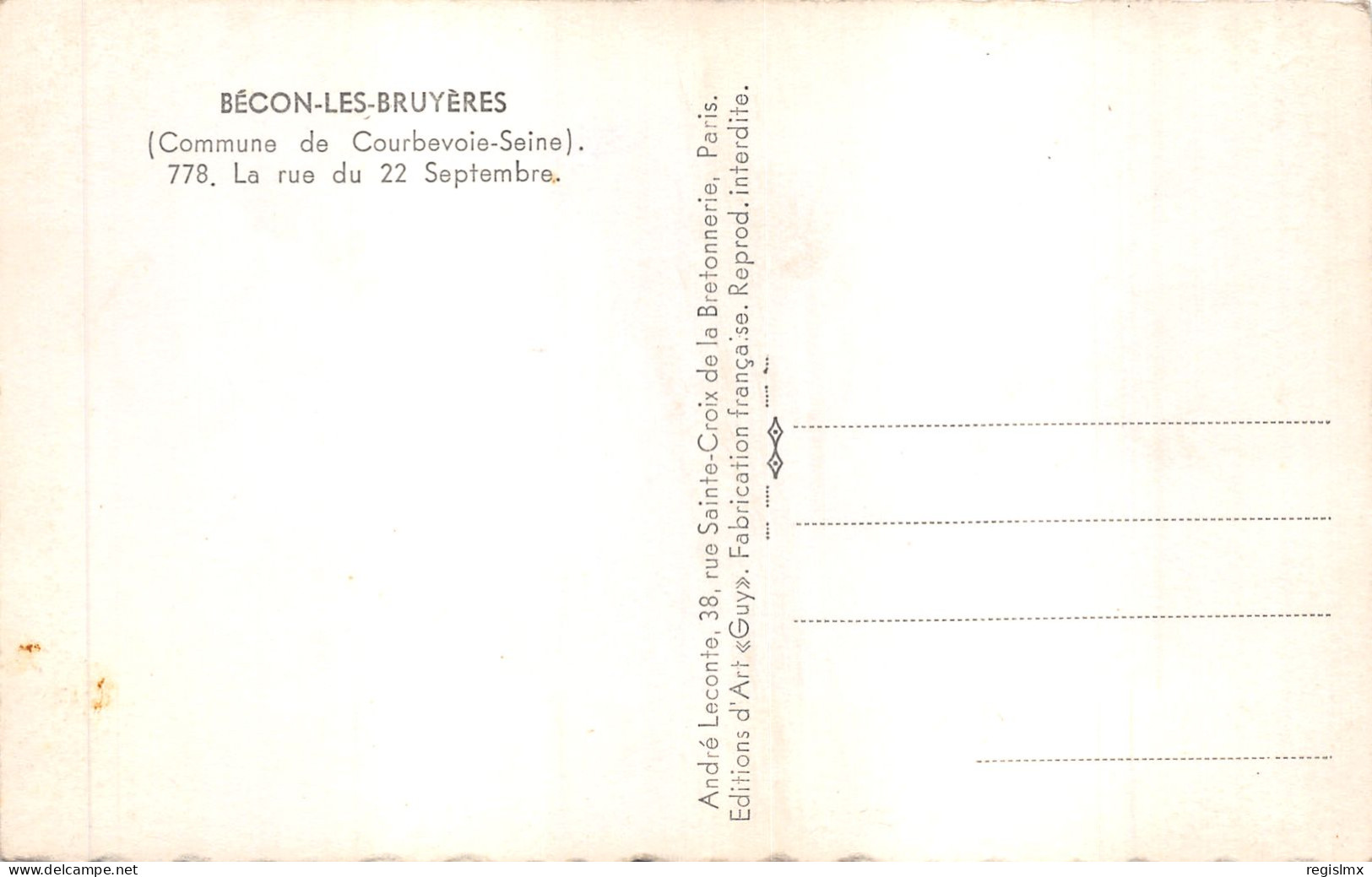 92-BECON LES BRUYERES-N°585-E/0323 - Autres & Non Classés