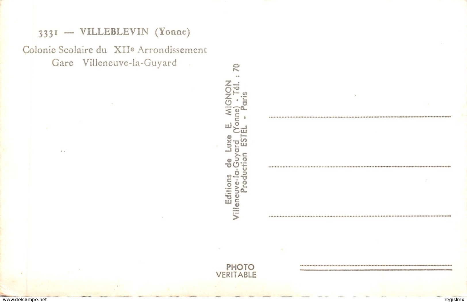 89-VILLEBLEVIN-COLONIE SCOLAIRE-N°585-E/0111 - Villeblevin