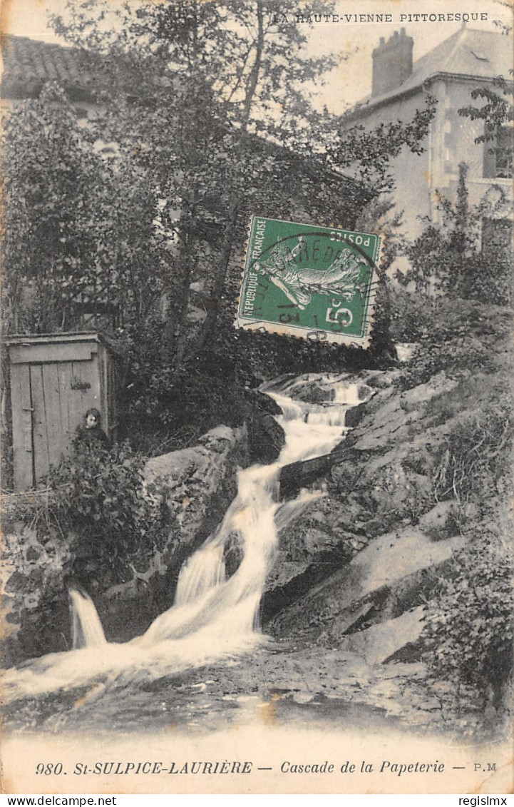 87-SAINT SULPICE LAURIERE-CASCADE DE LA PAPETERIE-N°585-D/0137 - Andere & Zonder Classificatie