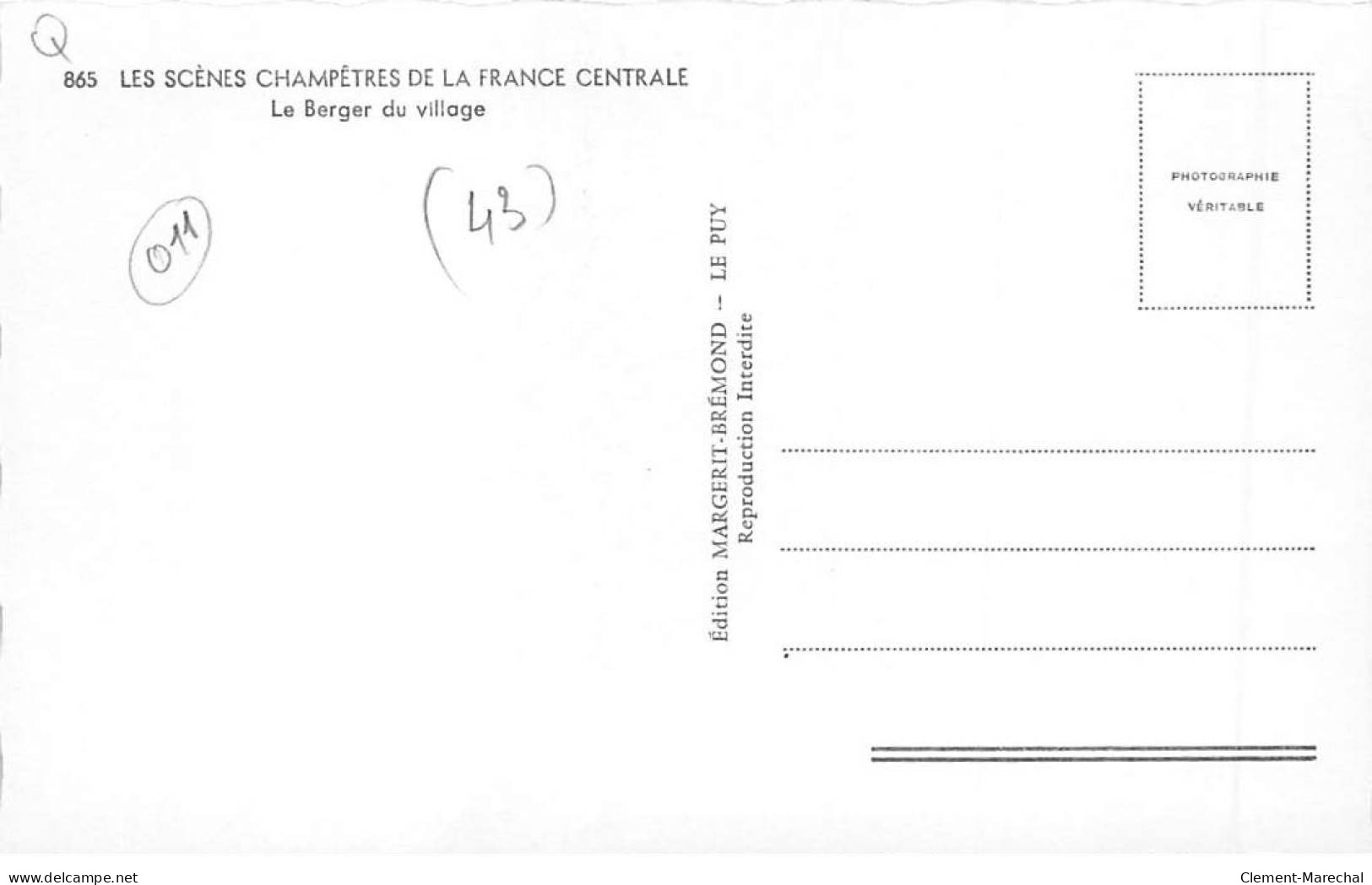 Les Scènes Champêtres De La France Centrale - Le Berger Du Village - Très Bon état - Autres & Non Classés