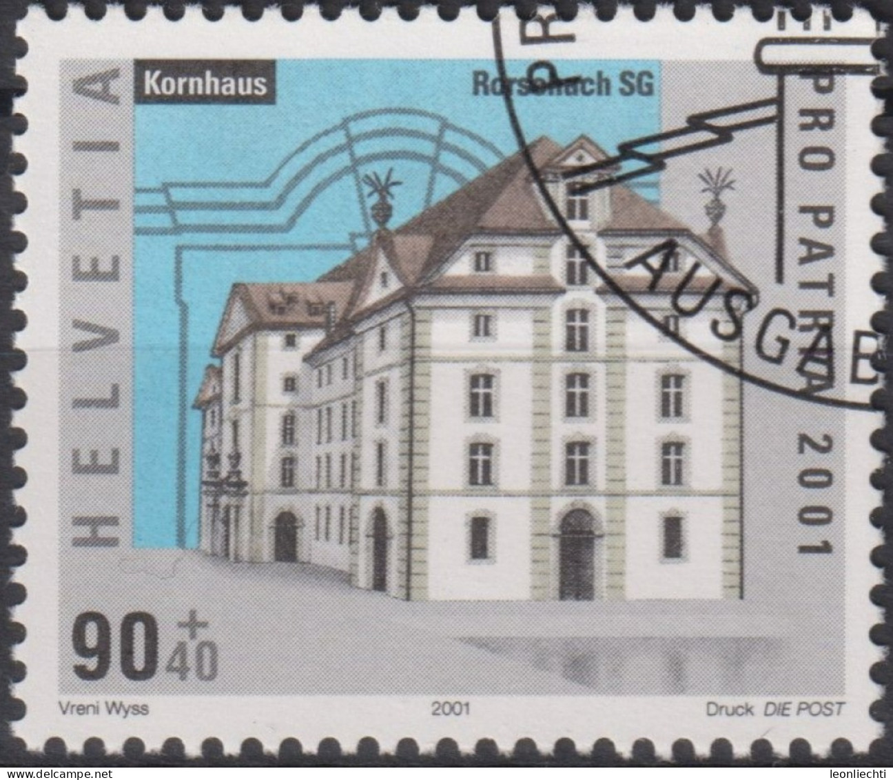 2001 Schweiz Pro Patria, Kornhaus, Rohrschach ⵙ Zum:CH B274, Mi:CH 1755, Yt:CH 1681, - Gebruikt