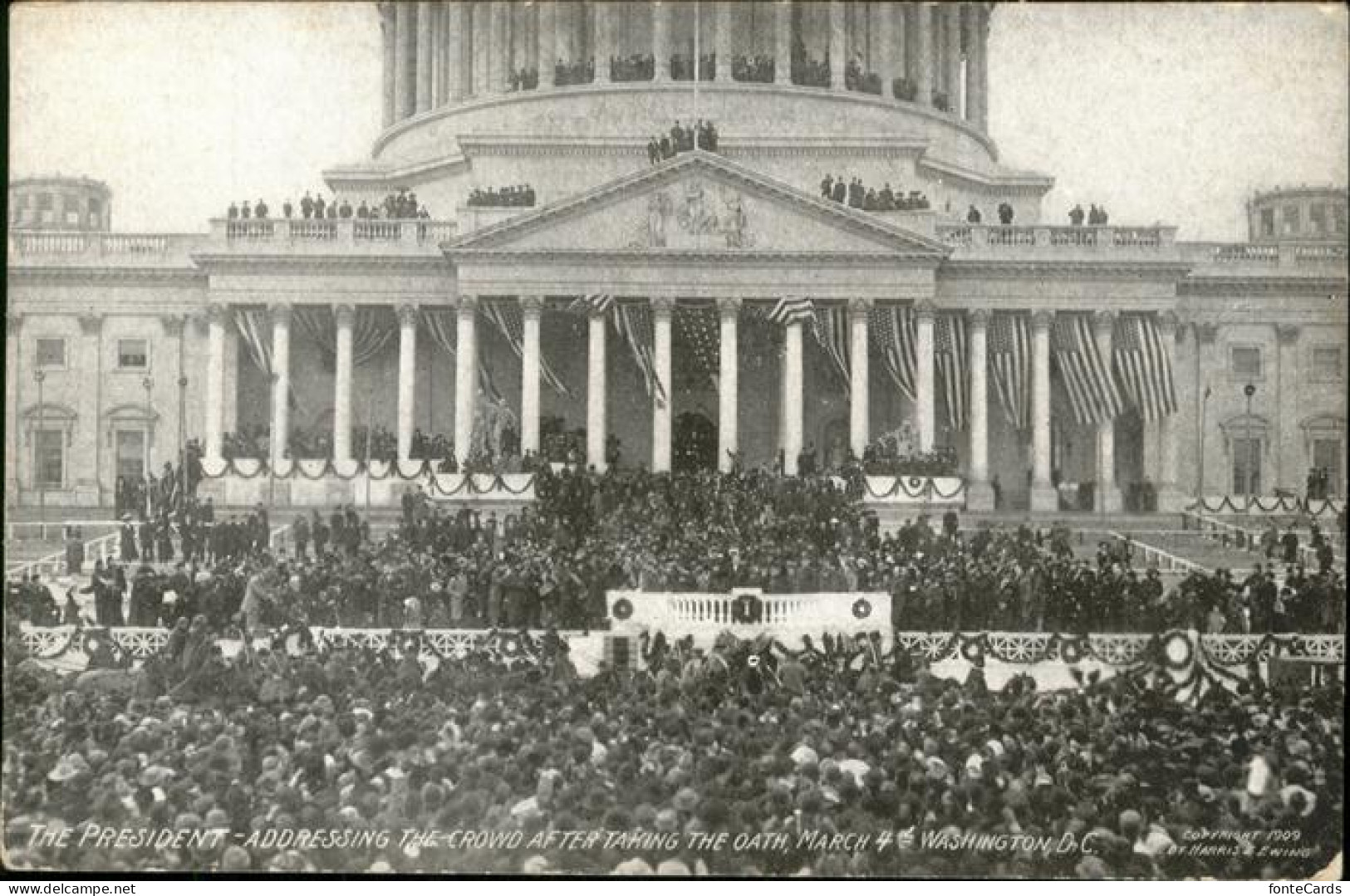 11322767 Washington DC The President Addressing The Crowd After Taking The Oath  - Washington DC