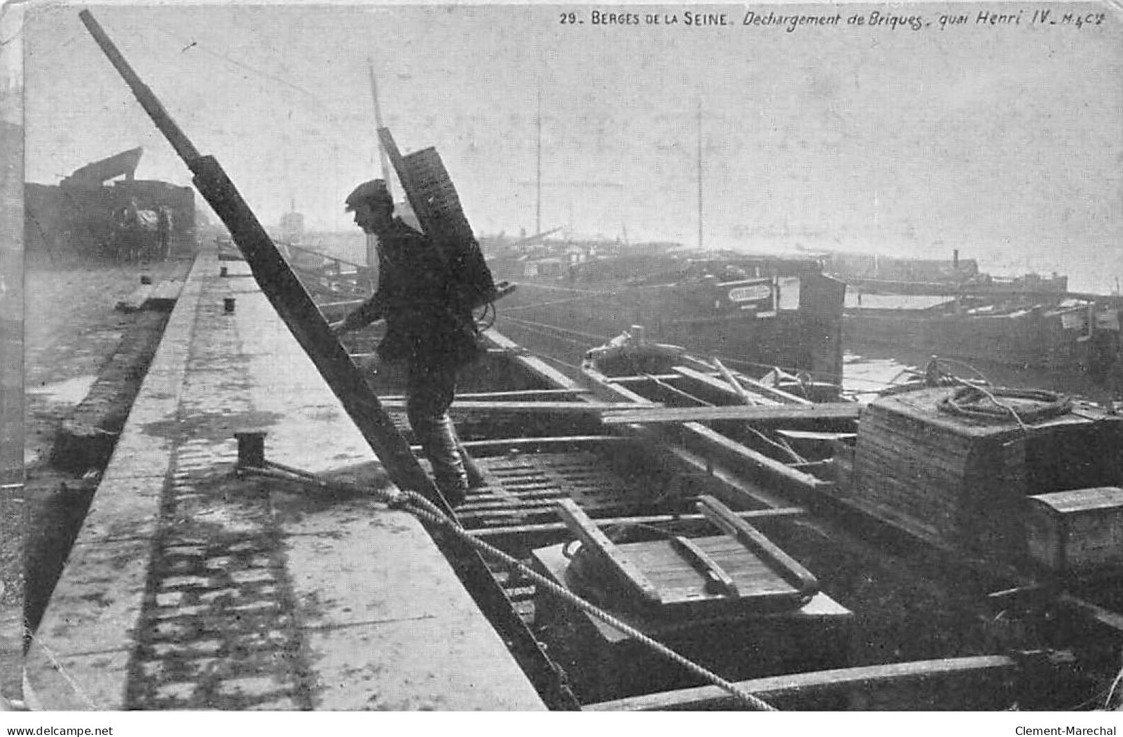 PARIS - Berges De La Seine - Déchargement De Briques - Quai Henri IV - état - Die Seine Und Ihre Ufer