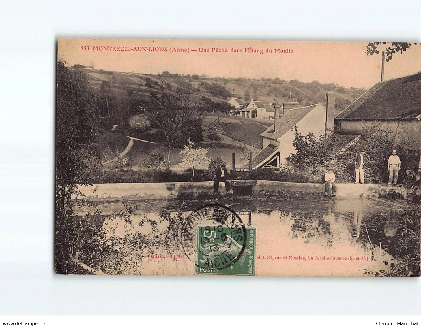 MONTREUIL AUX LIONS : Une Pêche Dans L'Etang Du Moulin - état - Sonstige & Ohne Zuordnung