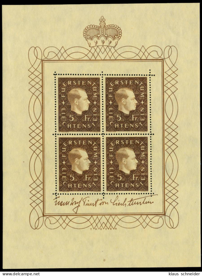 LIECHTENSTEIN BLOCK KLEINBOGEN Nr 183KB-185KB Ungebraucht X6A8B82 - Bloques & Hojas