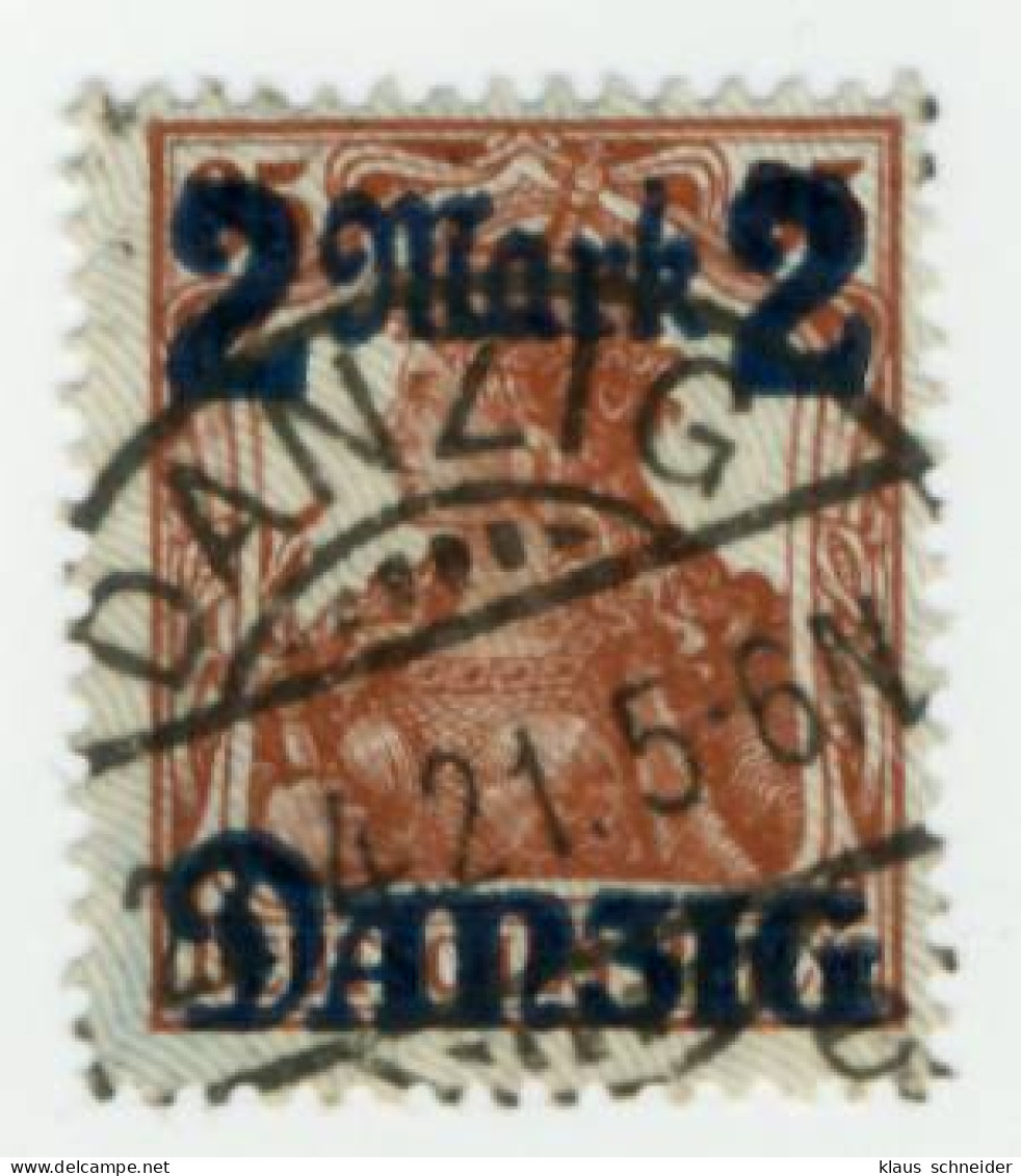 DANZIG 1920 Nr 28II Zentrisch Gestempelt Gepr. X6BBD62 - Oblitérés