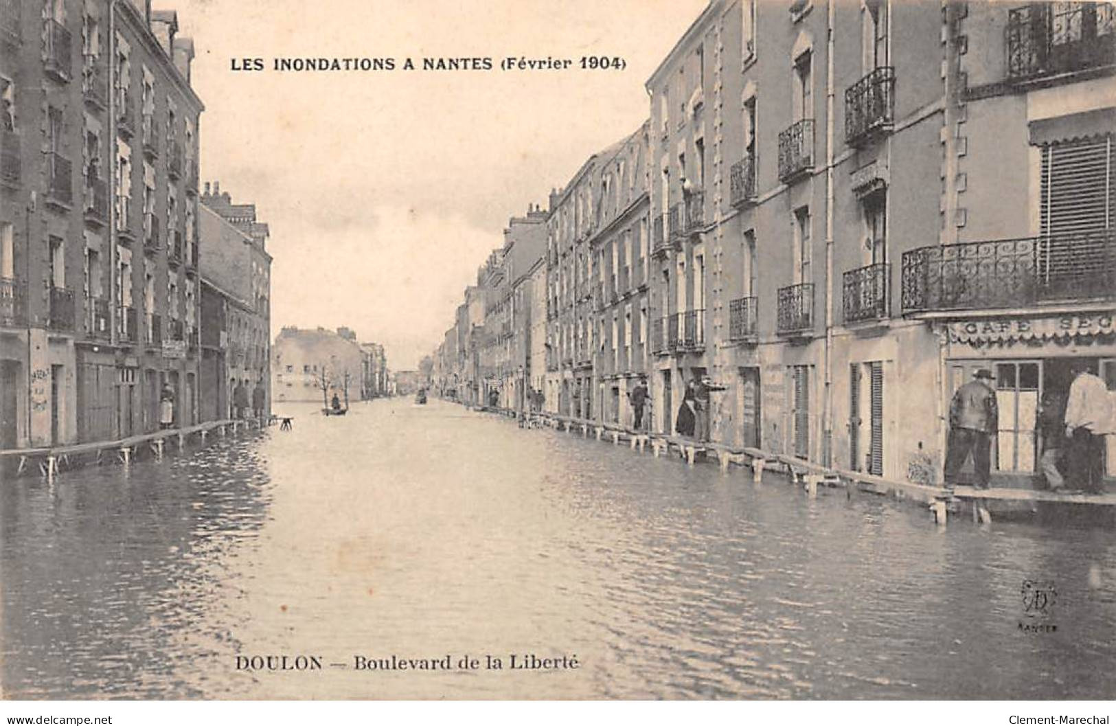 Les Inondations à NANTES - Février 1904 - DOULON - Boulevard De La Liberté - Très Bon état - Nantes