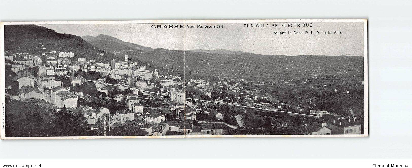 GRASSE : Vue Panoramique, Funiculaire électrique Reliant La Gare P.L.M. à La Ville - Très Bon état - Grasse