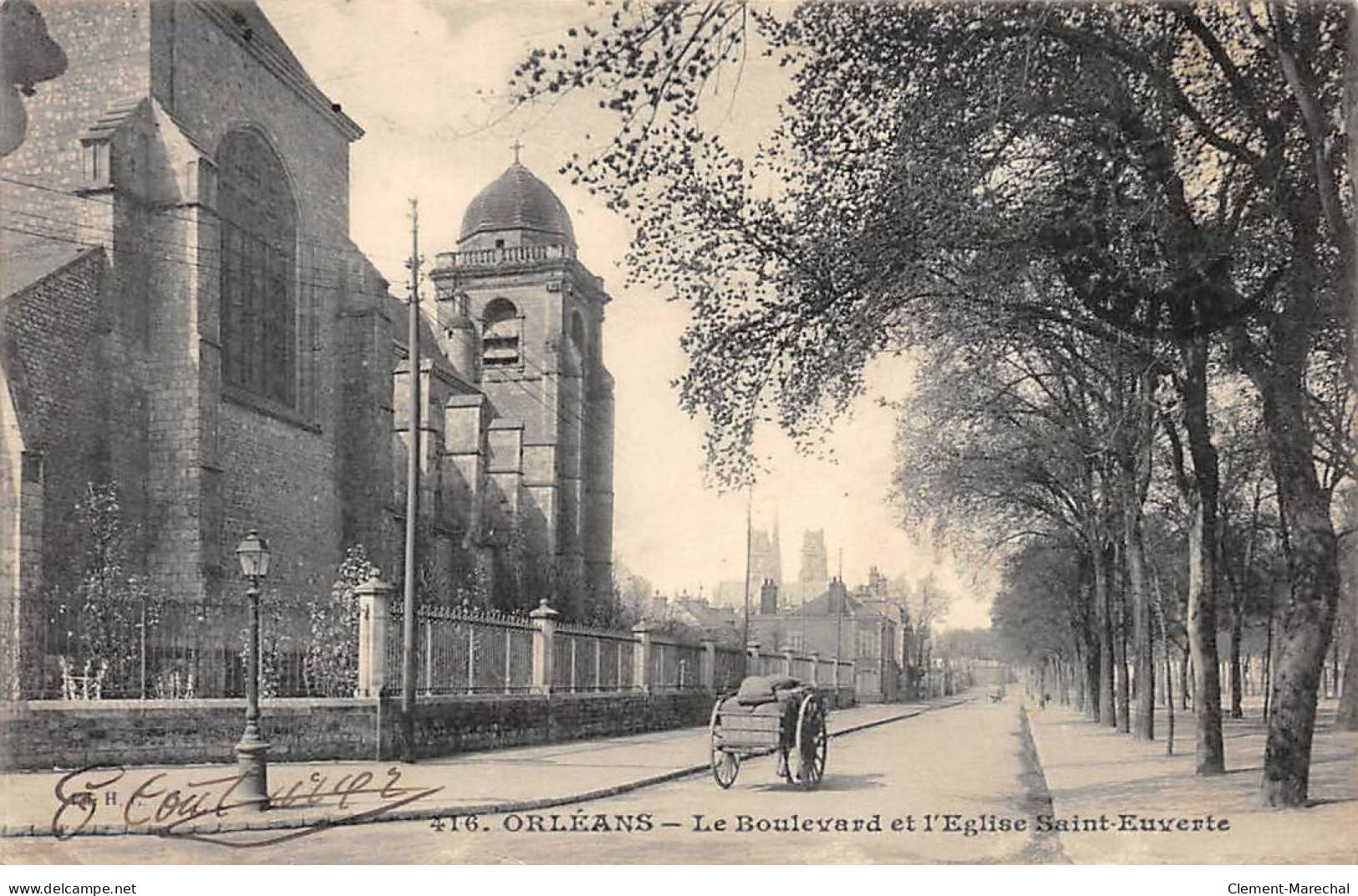 ORLEANS - Le Boulevard Et L'Eglise Saint Euverte - Très Bon état - Orleans