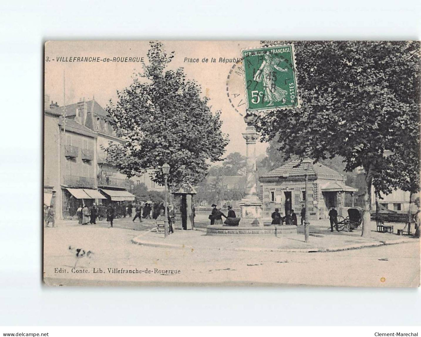 VILLEFRANCHE DE ROUERGUE : Place De La République - Très Bon état - Villefranche De Rouergue