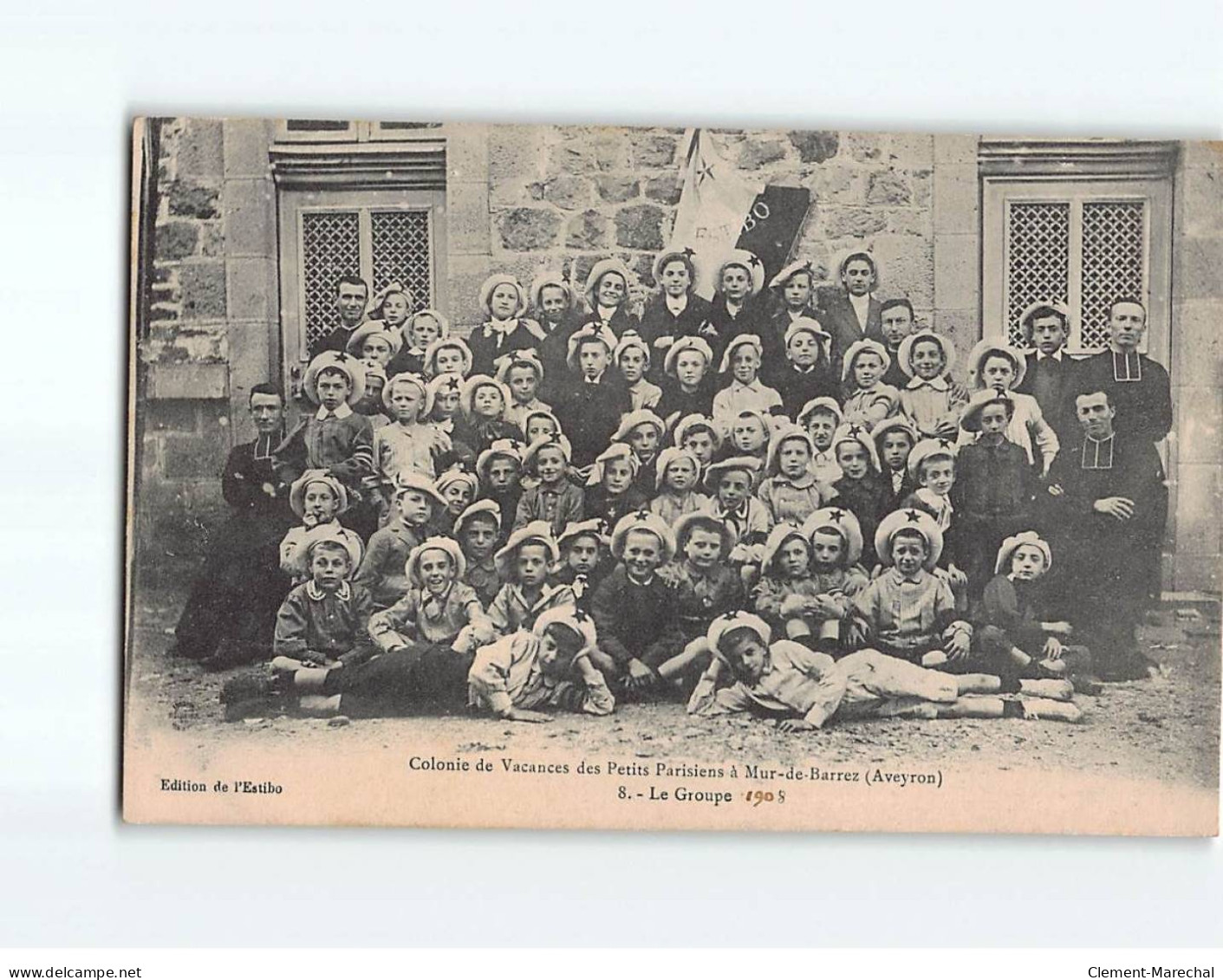 L'ESTIBO : Colonie De Vacances Des Petits Parisiens à Mur-de-Barrez, Le Groupe, 1908 - Très Bon état - Autres & Non Classés