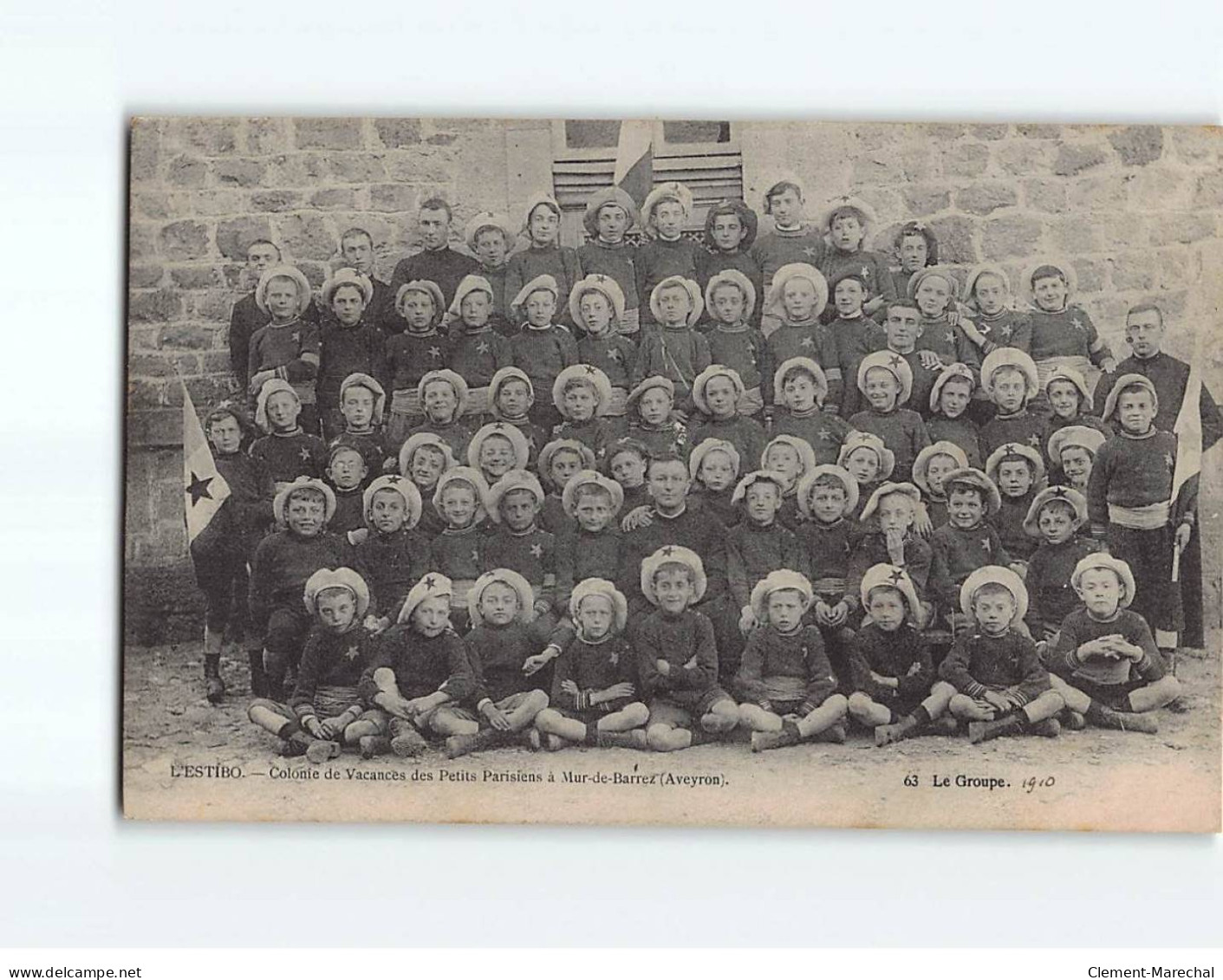 L'ESTIBO : Colonie De Vacances Des Petits Parisiens à Mur-de-Barrez, Le Groupe, 1910 - Très Bon état - Other & Unclassified